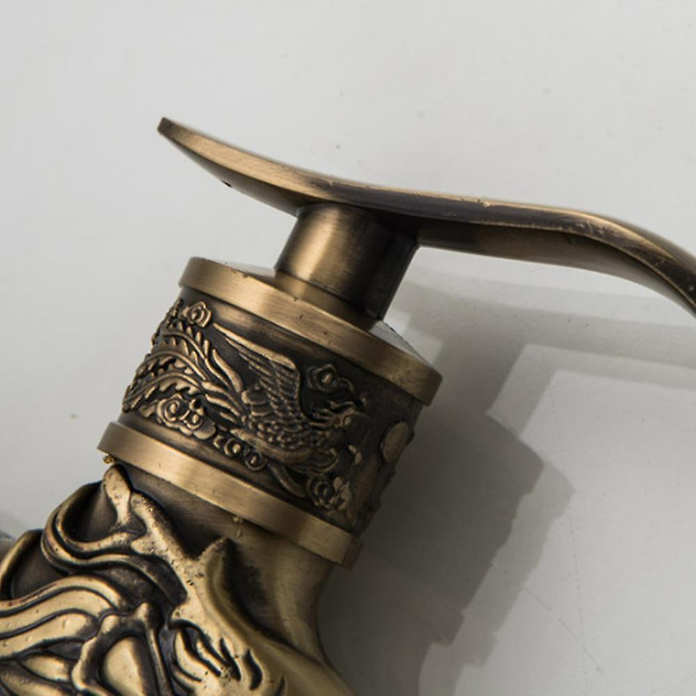 Indoor Bathroom Faucet Carved Wall Bibcock Mount Retro Decorative Faucet Outdoor Garden Faucets Washing Machine Mop Antique - Image 4
