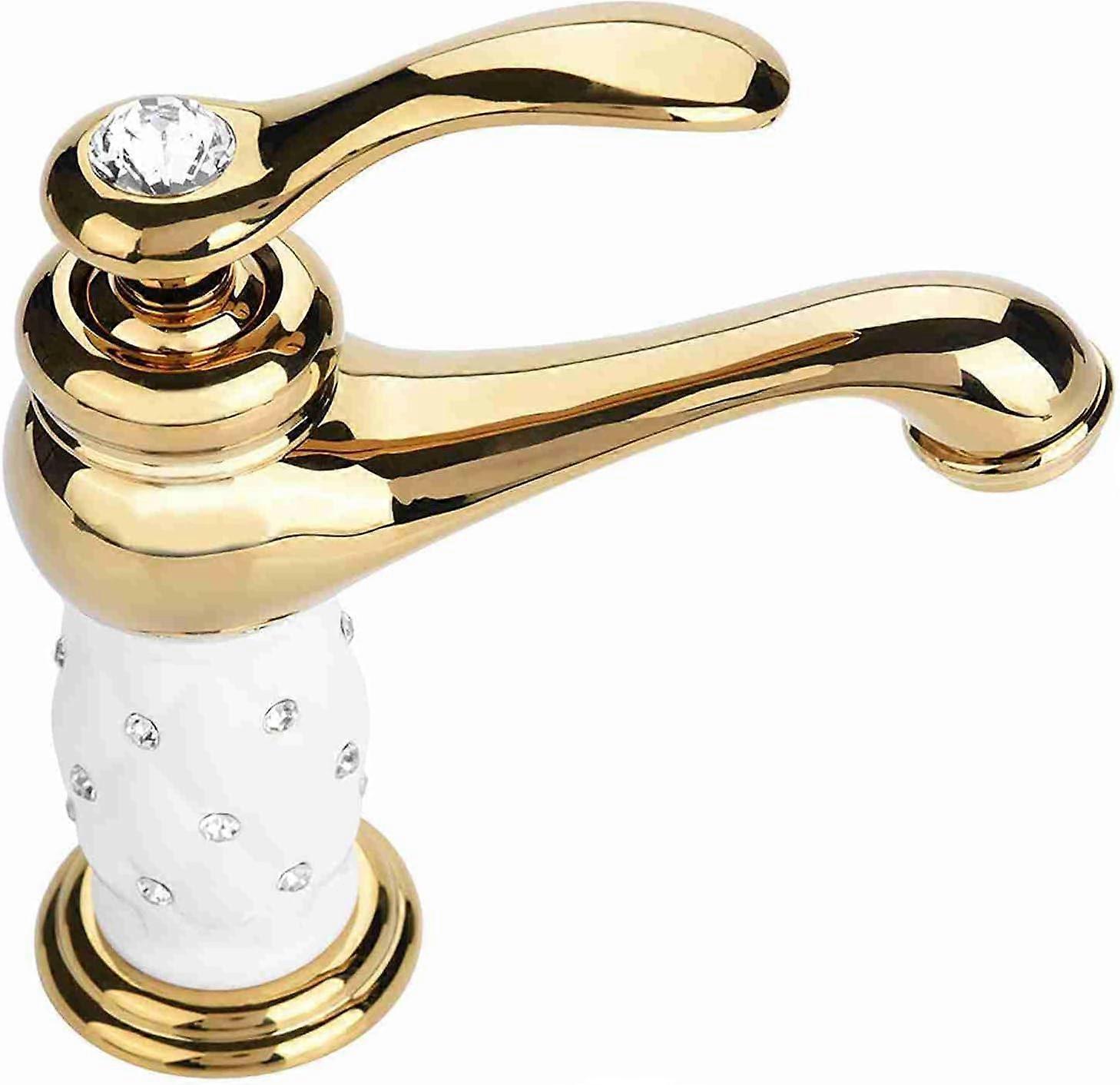 Basin Mixer Tap with Other Accessories Solid Brass Bathroom Sink Faucet Modern Design Chrome Lacquered Copper Bathroom Faucets (Gold) - Image 4