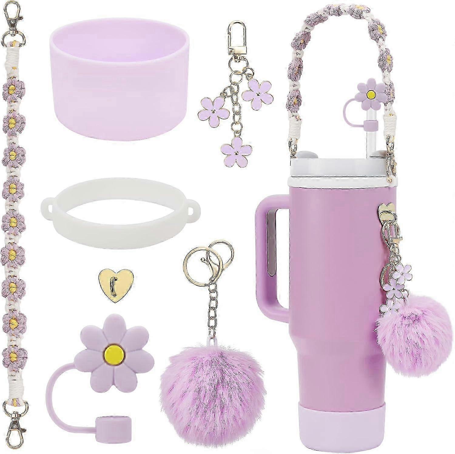 stanley Cup Accessory Set - Water Bottle Handle Strap, Siliocne Stanley Cup Boot, Stanley Charms Stanley Cup 40 Oz Tumbler - Image 1
