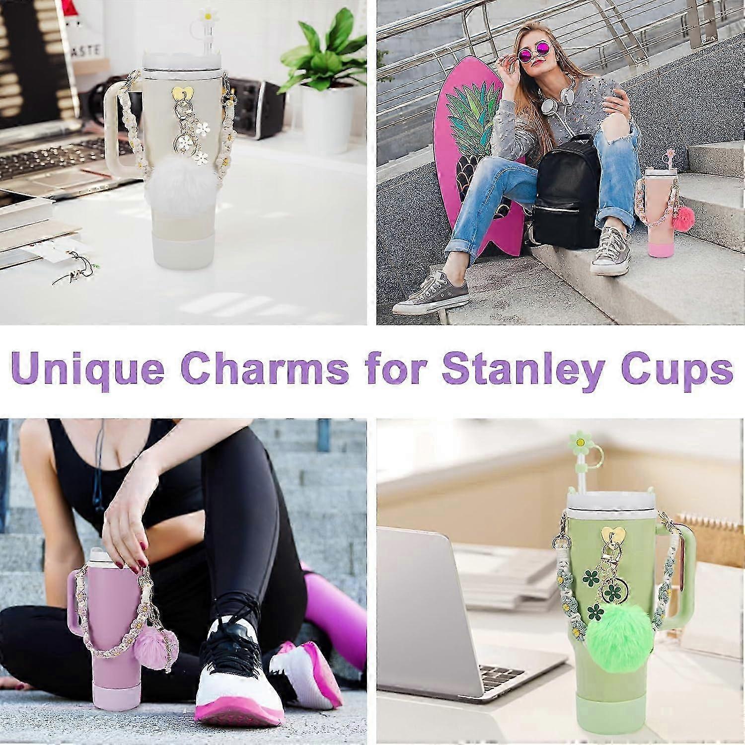 stanley Cup Accessory Set - Water Bottle Handle Strap, Siliocne Stanley Cup Boot, Stanley Charms Stanley Cup 40 Oz Tumbler - Image 4