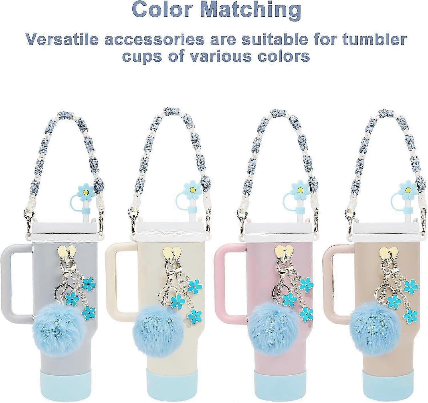 Stanley Cup Accessory Set - Water Bottle Handle Strap, Siliocne Stanley Cup Boot, Stanley Charms Stanley Cup 40 oz Tumbler - Image 2
