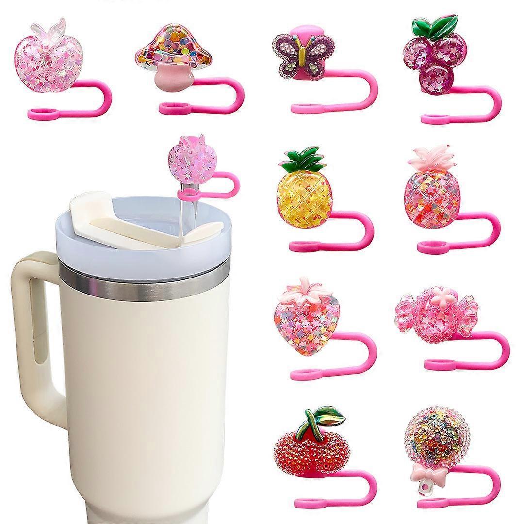 10 Pcs Stanley Straw Covers Silicone Straw Topper 0.4in Dust Proof Straw Cover Cap for Stanley Cup Accessories - Image 1