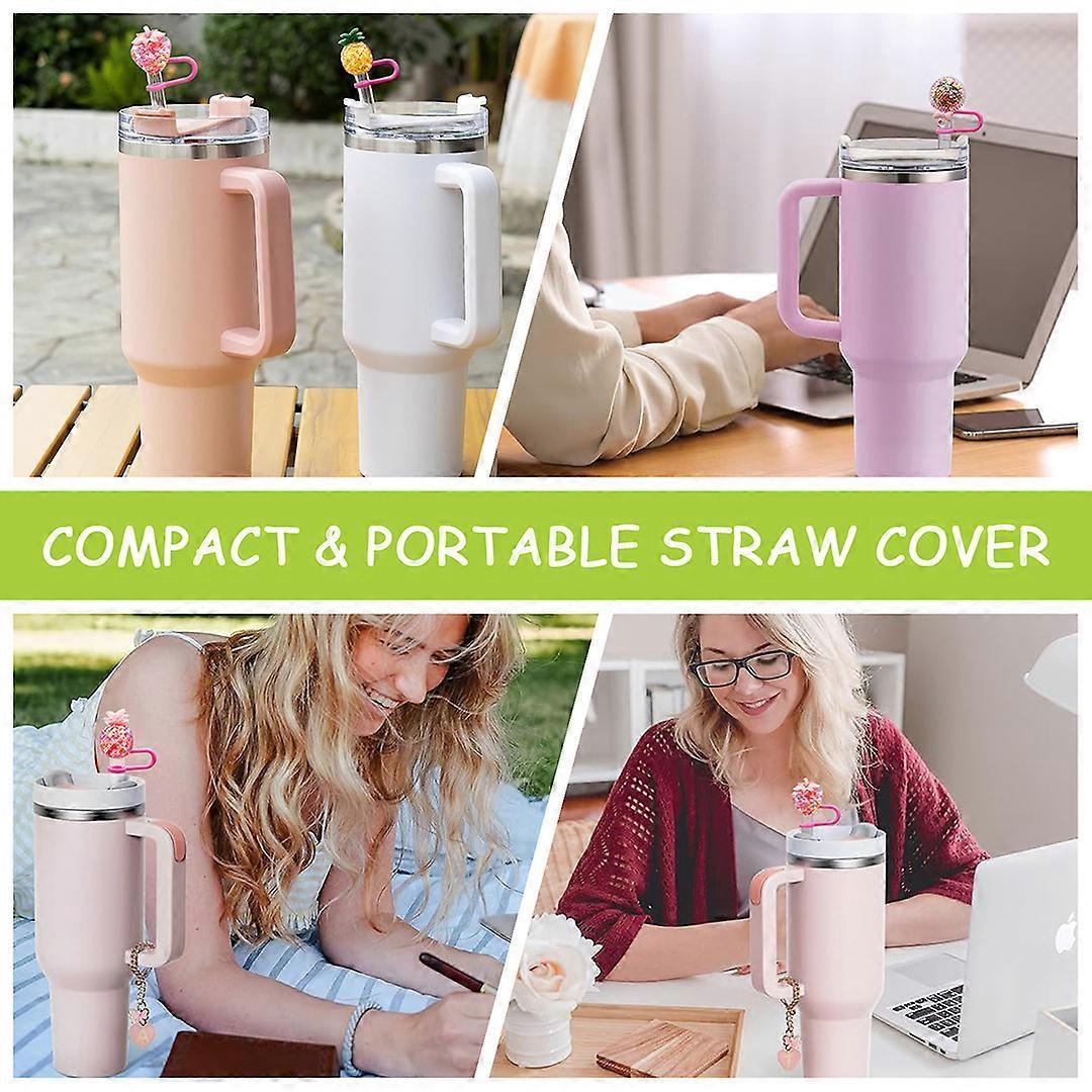 10 Pcs Stanley Straw Covers Silicone Straw Topper 0.4in Dust Proof Straw Cover Cap for Stanley Cup Accessories - Image 2