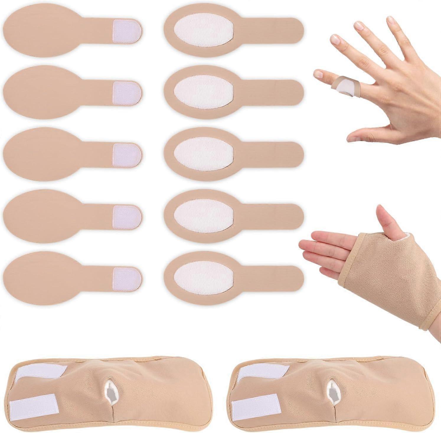 10pcs Castor Oil Finger Wraps & 2pcs Castor Oil Pack for Hands, Soft Cotton - Image 1