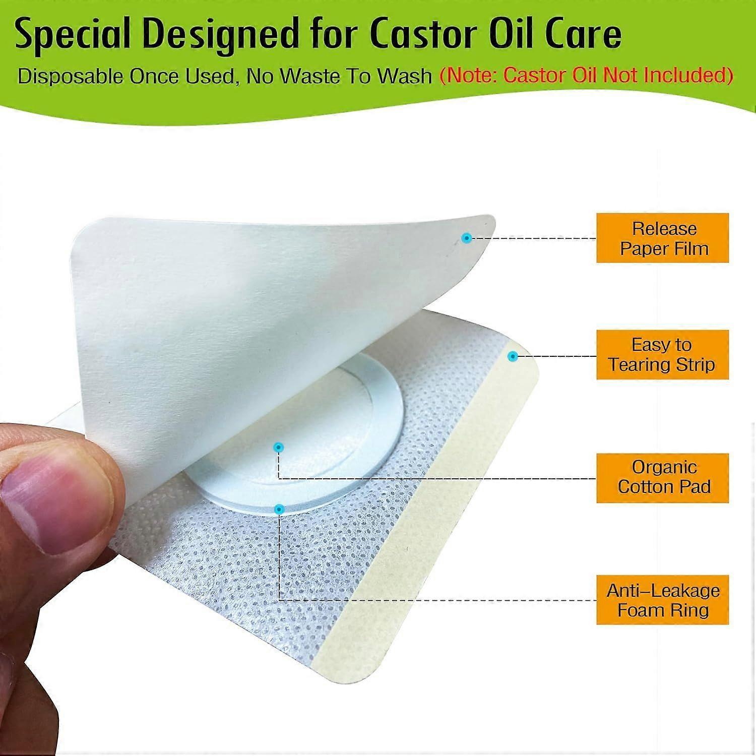 12PCS Hypoallergenic Castor Oil Pack Wrap for Belly Button, Disposable Castor Oil Wrap Pat - Image 3
