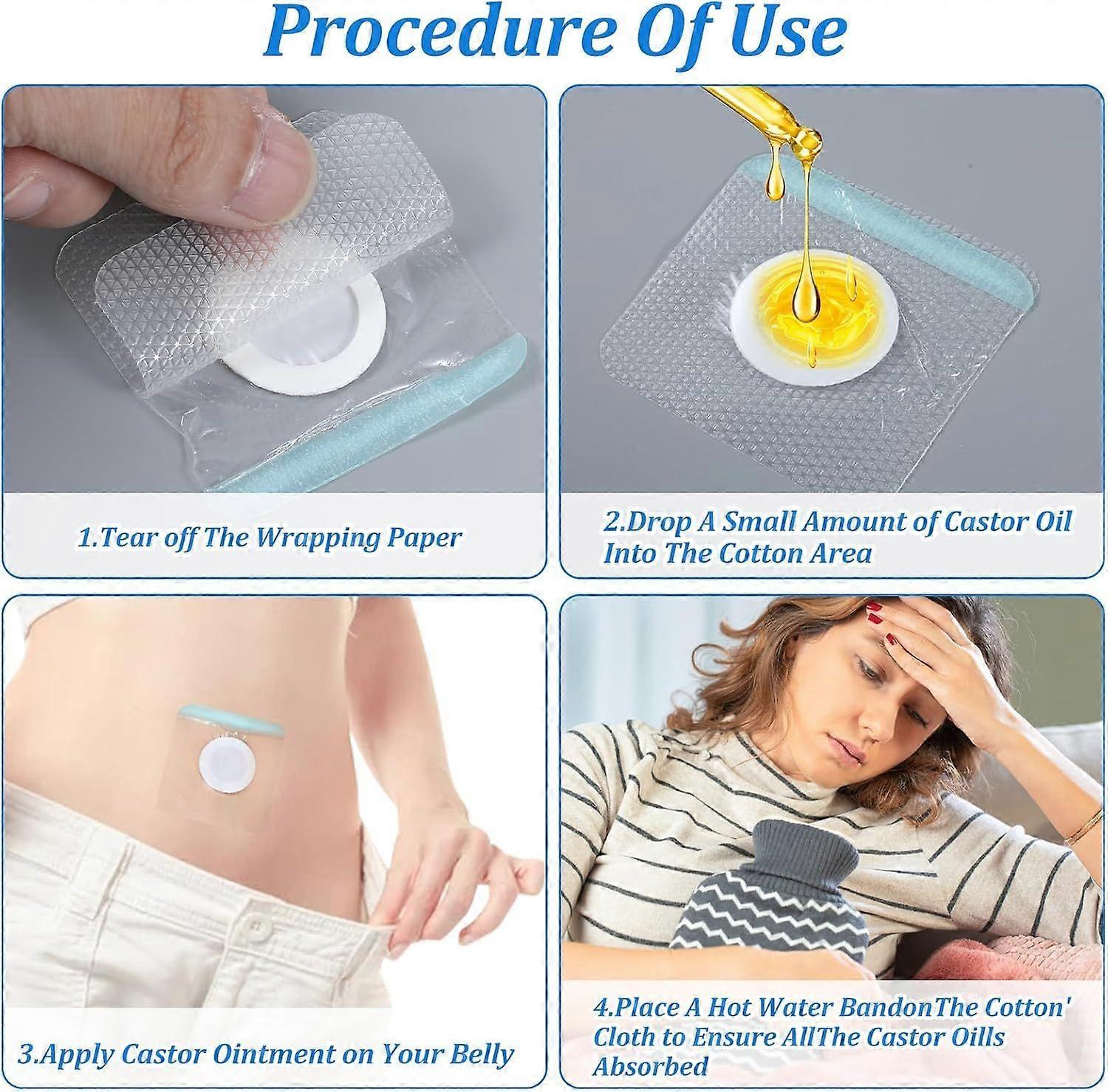20Pcs Castor Oil Patches, Disposable Castor Oil Pack Wrap Self-Adhesive Belly - Image 4