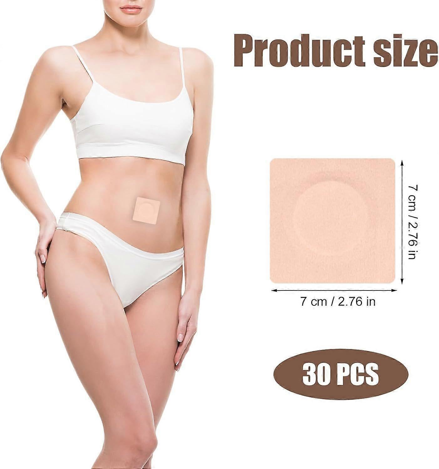 30pcs Castor Oil Pack Wrap for Belly Button, 2.76in Self-Adhesive Castor Oil - Image 2