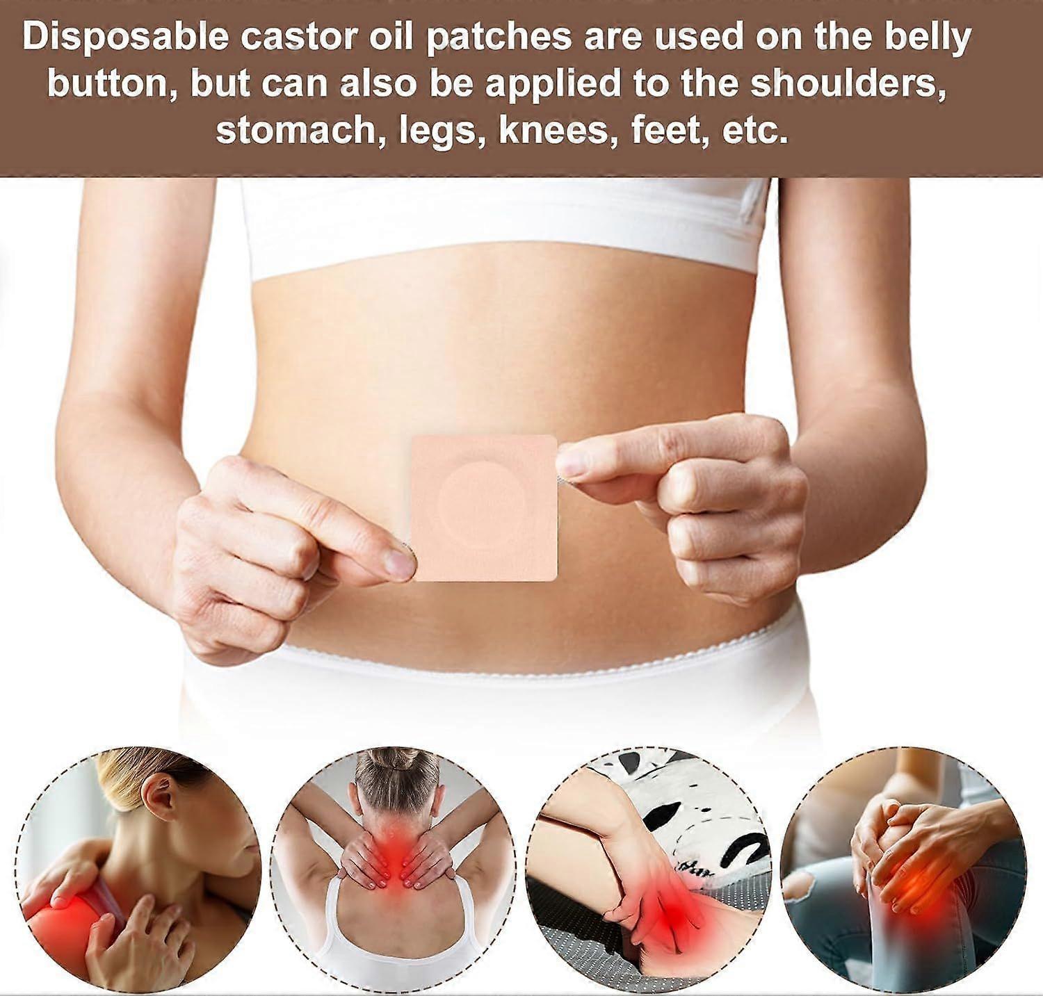 30pcs Castor Oil Pack Wrap for Belly Button, 2.76in Self-Adhesive Castor Oil - Image 5