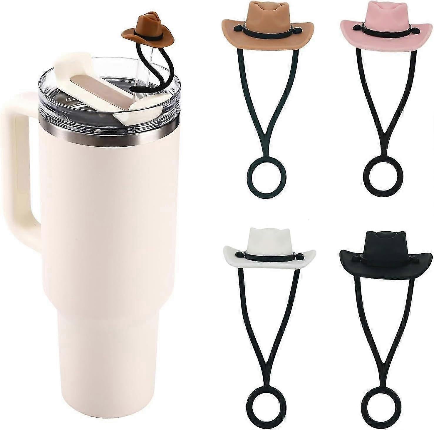 4 Pcs Straw Covers for Stanley Cup 20-40 oz, 0.4 inches Silicone Straw Cover Caps, Stanley Cups Accessories, Dust-proof and leak-proof,Simple Modern,R - Image 1