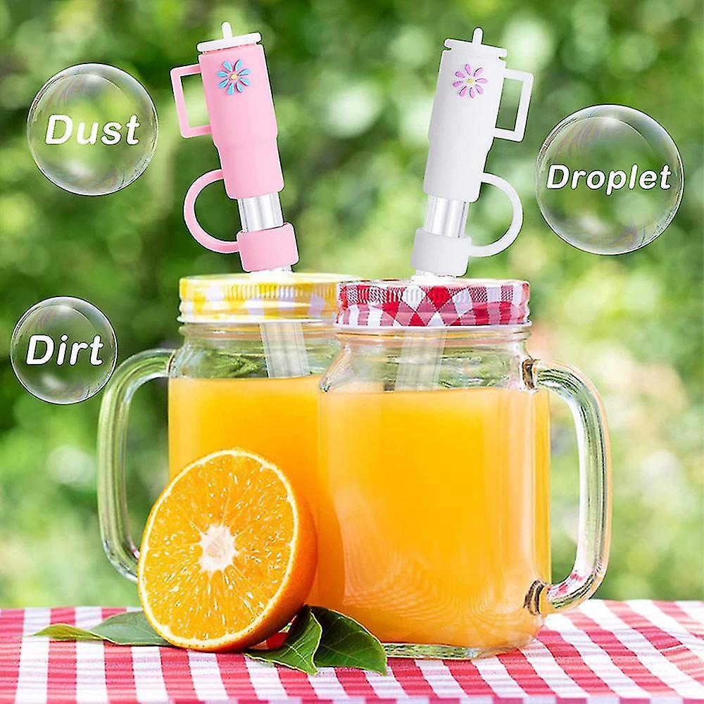 5 pcs/set Stanley Cup Straw Lids, Stanley 30 & 40 Ounce Glass Cups with Handles Silicone Straw Top Lids, Stanley Cup Accessories - Image 4