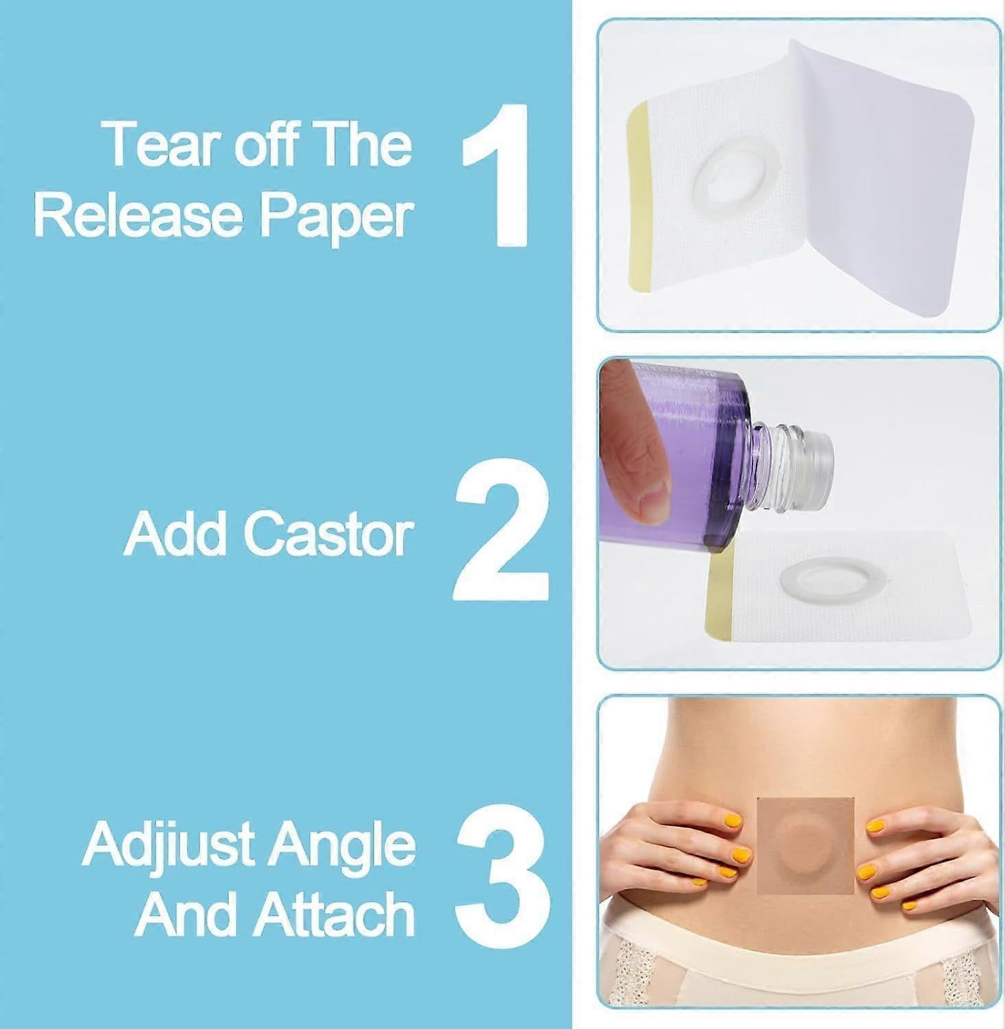 50pcs Disposable Castor Oil Pack Wrap Belly Button(Oil Not Included) - Image 4