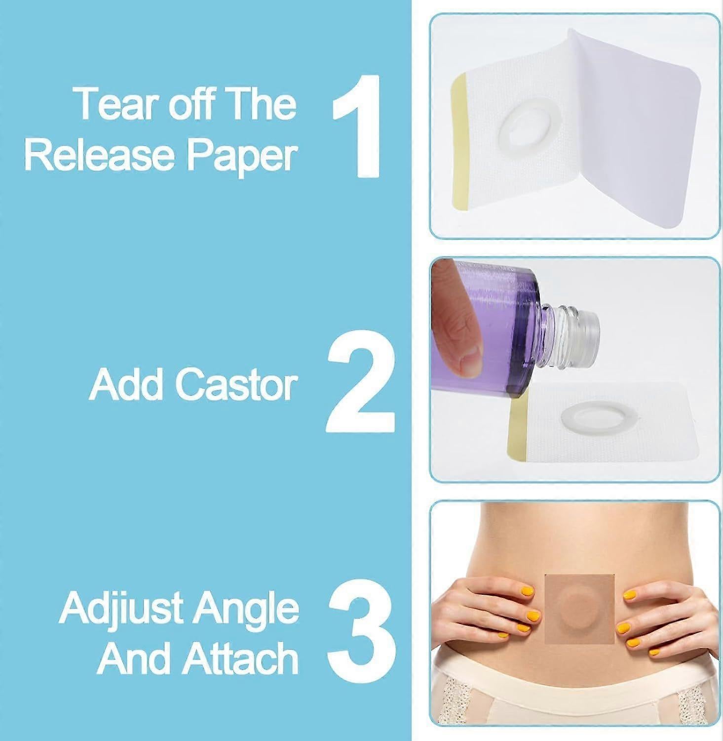 50pcs Disposable Castor Oil Pack Wrap Belly Button(Oil Not Included) - Image 2