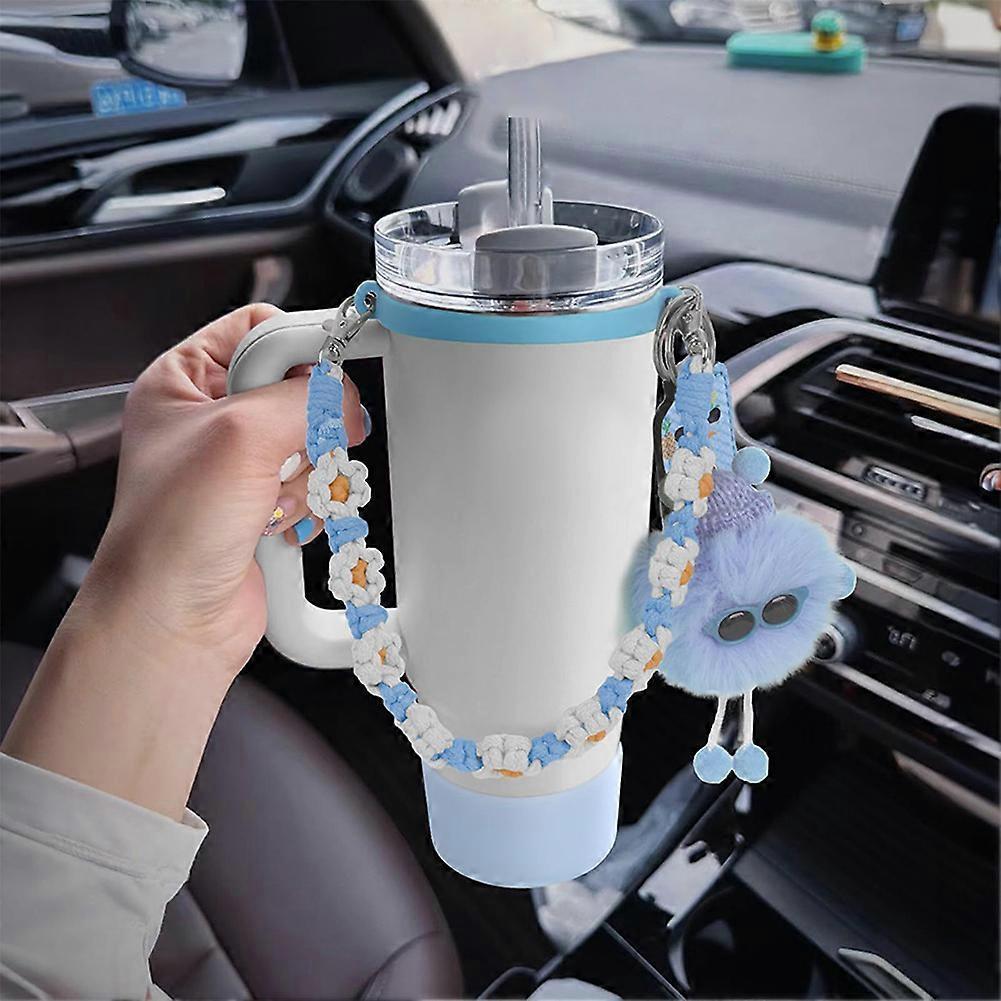 6pcs Cute Accessories Set for 20/30/40oz Tumbler Stanley Cup, Water Bottle Handle Strap, Siliocne Straw Cover and Plush Charms for Girls - Image 5