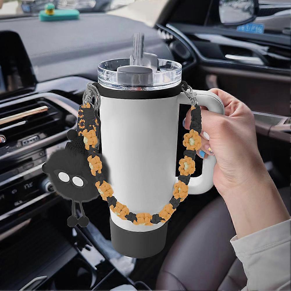6pcs Cute Accessories Set for 20/30/40oz Tumbler Stanley Cup, Water Bottle Handle Strap, Siliocne Straw Cover and Plush Charms for Girls - Image 3