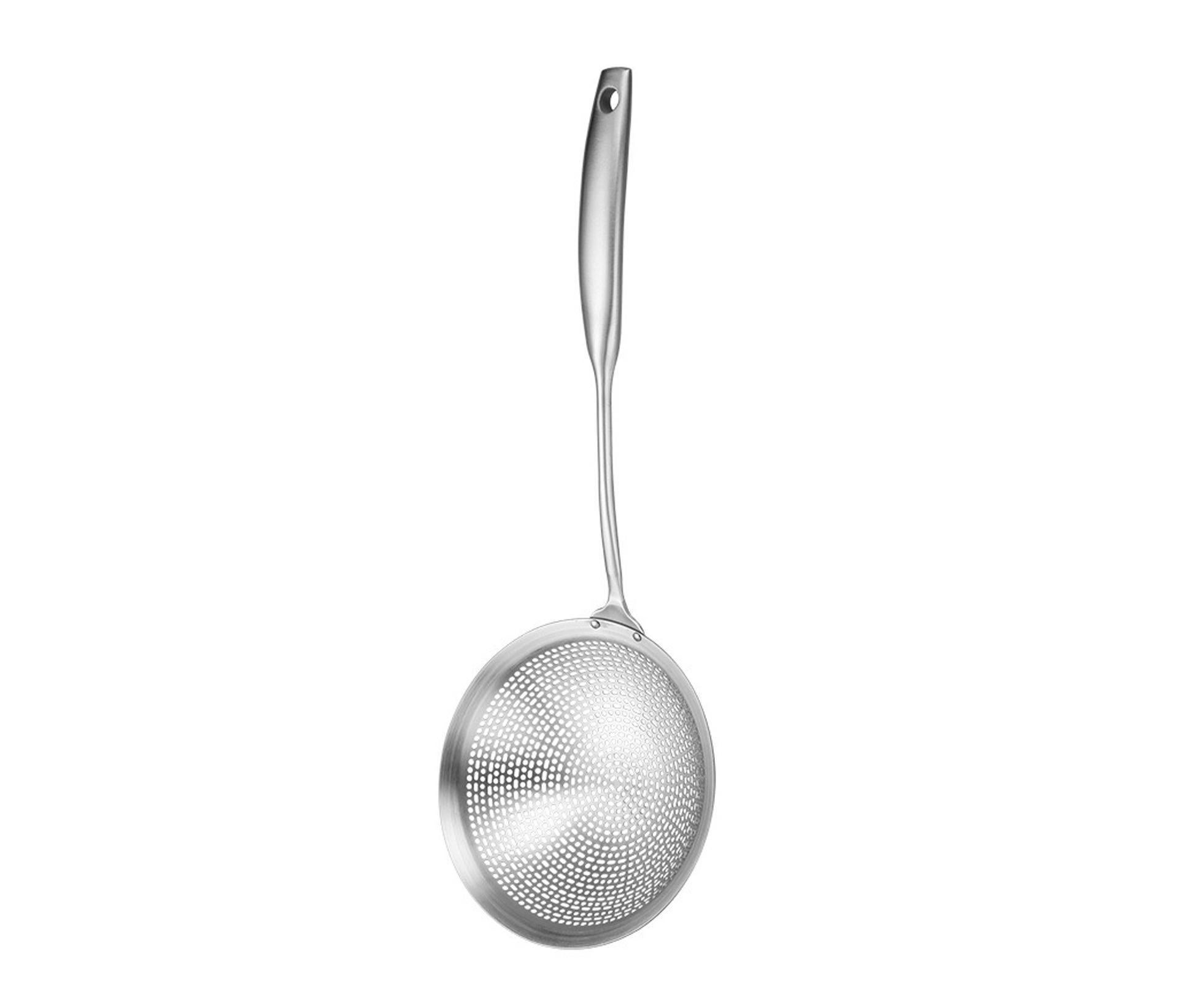 Colander Spoon Anti-scald Handle 304 Stainless Steel Strainer Scoop-L - Image 1