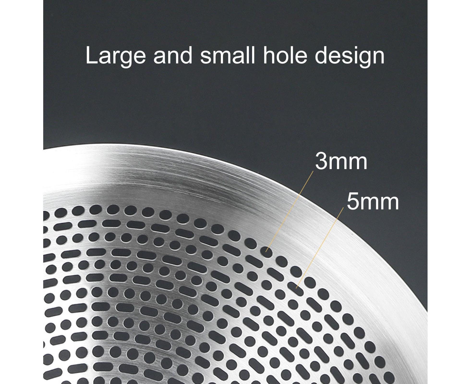 Colander Spoon Anti-scald Handle 304 Stainless Steel Strainer Scoop-L - Image 5