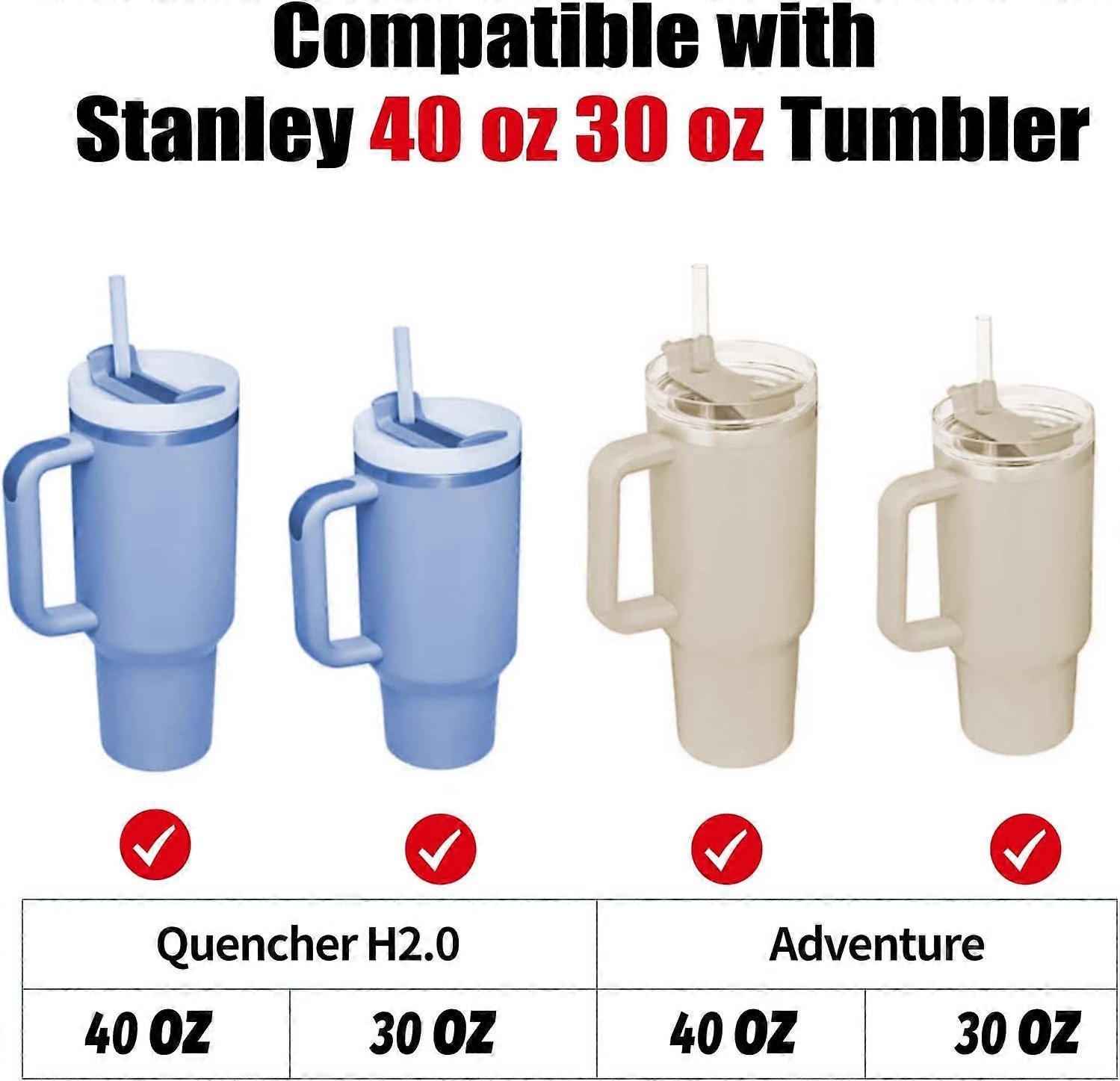 8 Sets Colorful Spill Stopper Compatible Stanley 40 oz 30 oz Tumbler with Handle, Leak Stopper for Stanley Accessories - Image 2