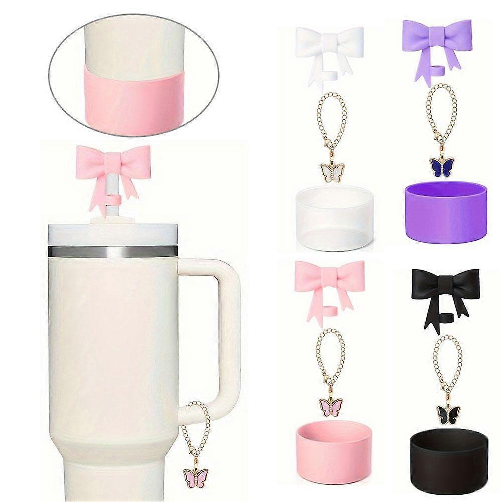 Bow Straw Cap For Stanley Cup Kettle Set with Lobster Buckle & Bow Chain - Image 2