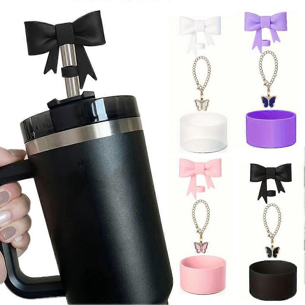 Bow Straw Cap For Stanley Cup Kettle Set with Lobster Buckle & Bow Chain - Image 3