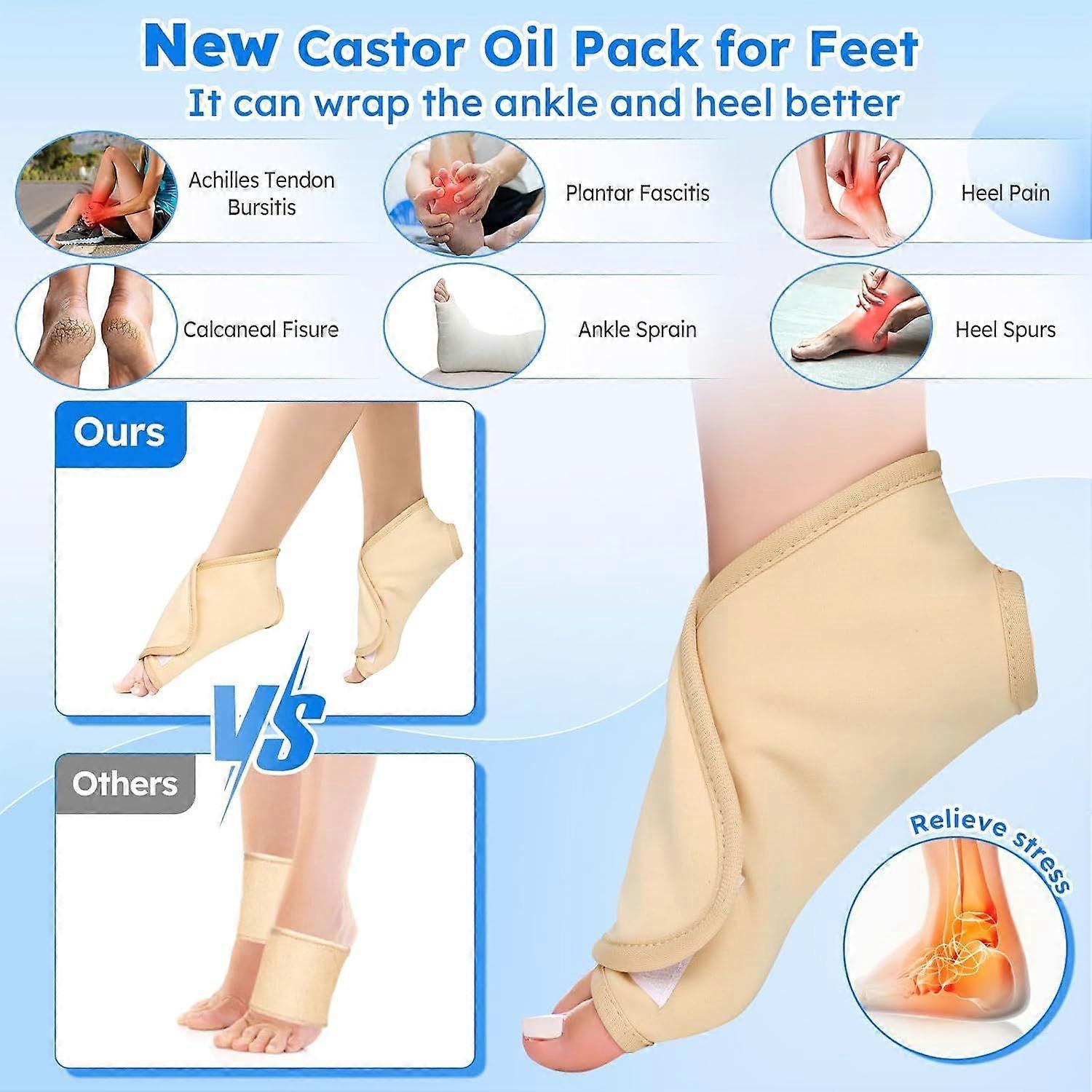 Castor Oil Pack Wrap,10 pcs Reusable Organic Castor Oil Pack Kit with Adjustable - Image 3