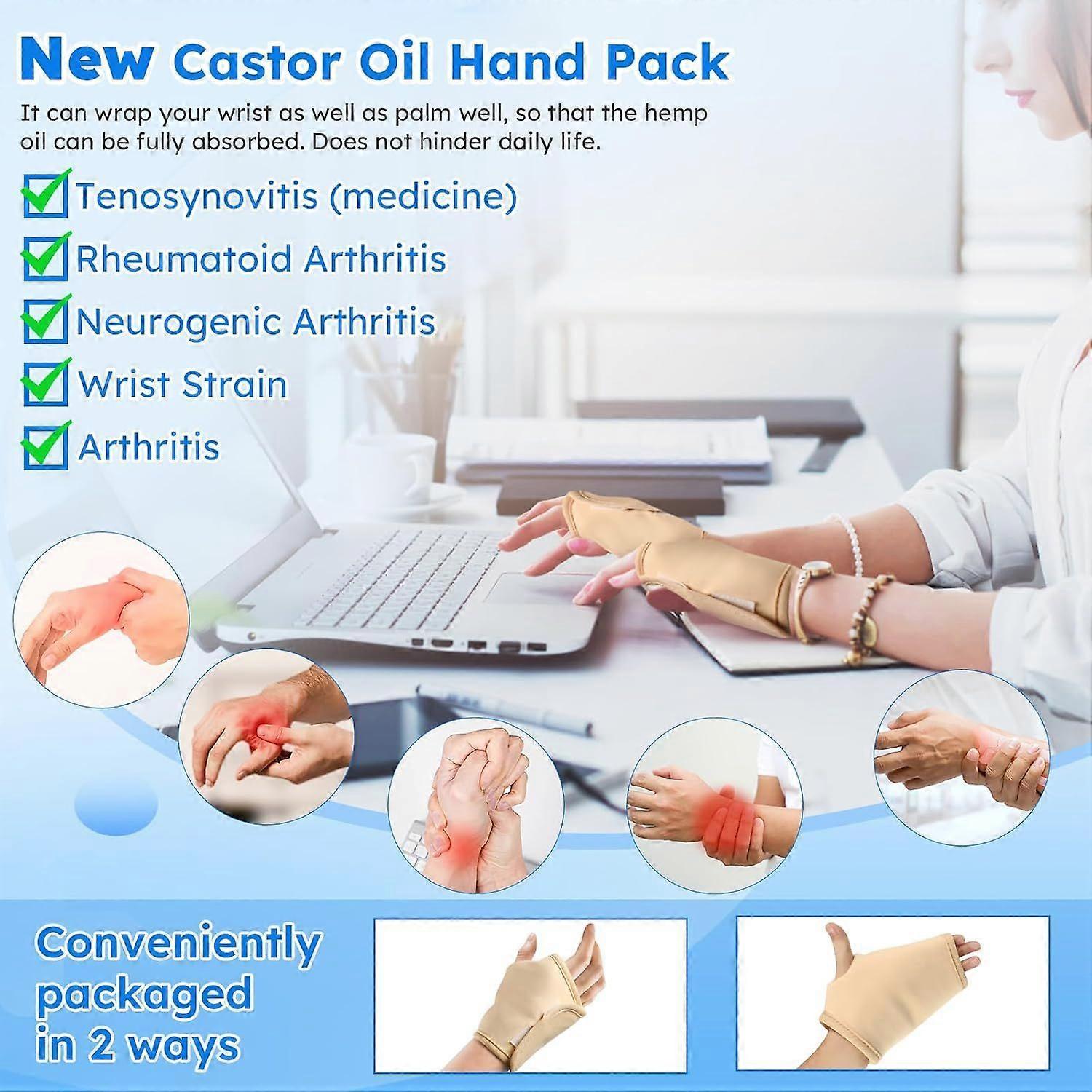 Castor Oil Pack Wrap,10 pcs Reusable Organic Castor Oil Pack Kit with Adjustable - Image 4