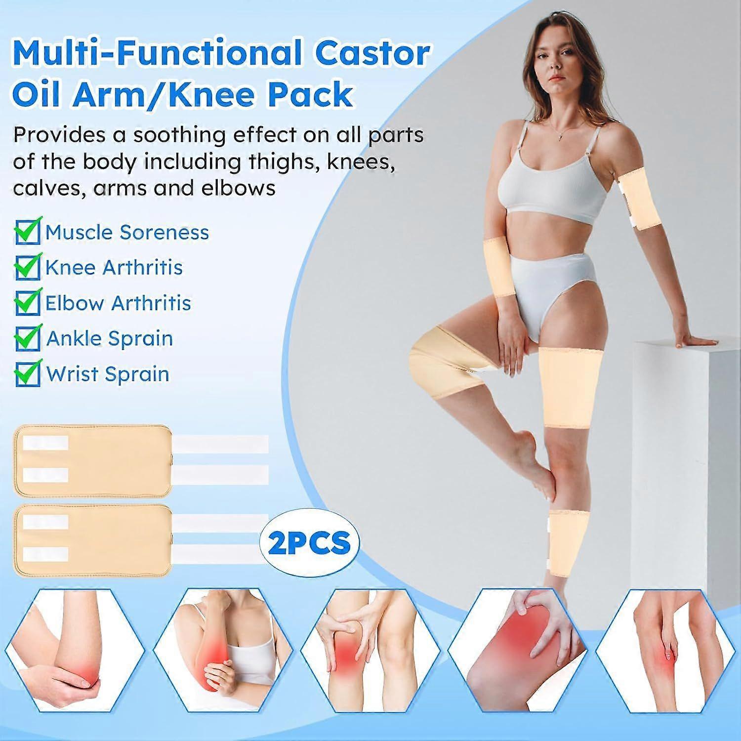 Castor Oil Pack Wrap,10 pcs Reusable Organic Castor Oil Pack Kit with Adjustable - Image 5
