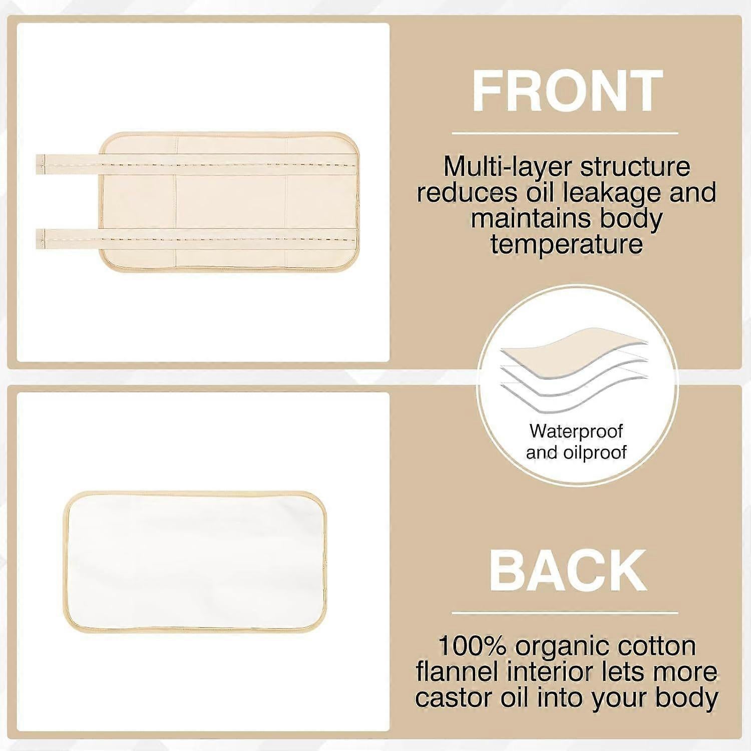 Castor Oil Pack, Adjustable Reusable Castor Oil Pack Wrap for Liver Detox, Castor Oil Pack - Image 5