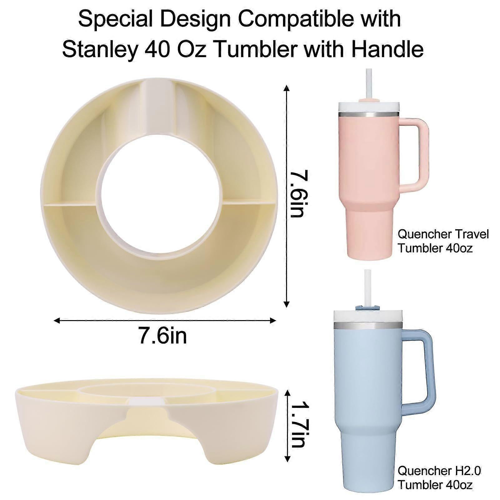 Compatible Stanley Snack Tray, 40 Oz Bowl for Stanley Cup Accessories, Ivory - Image 4