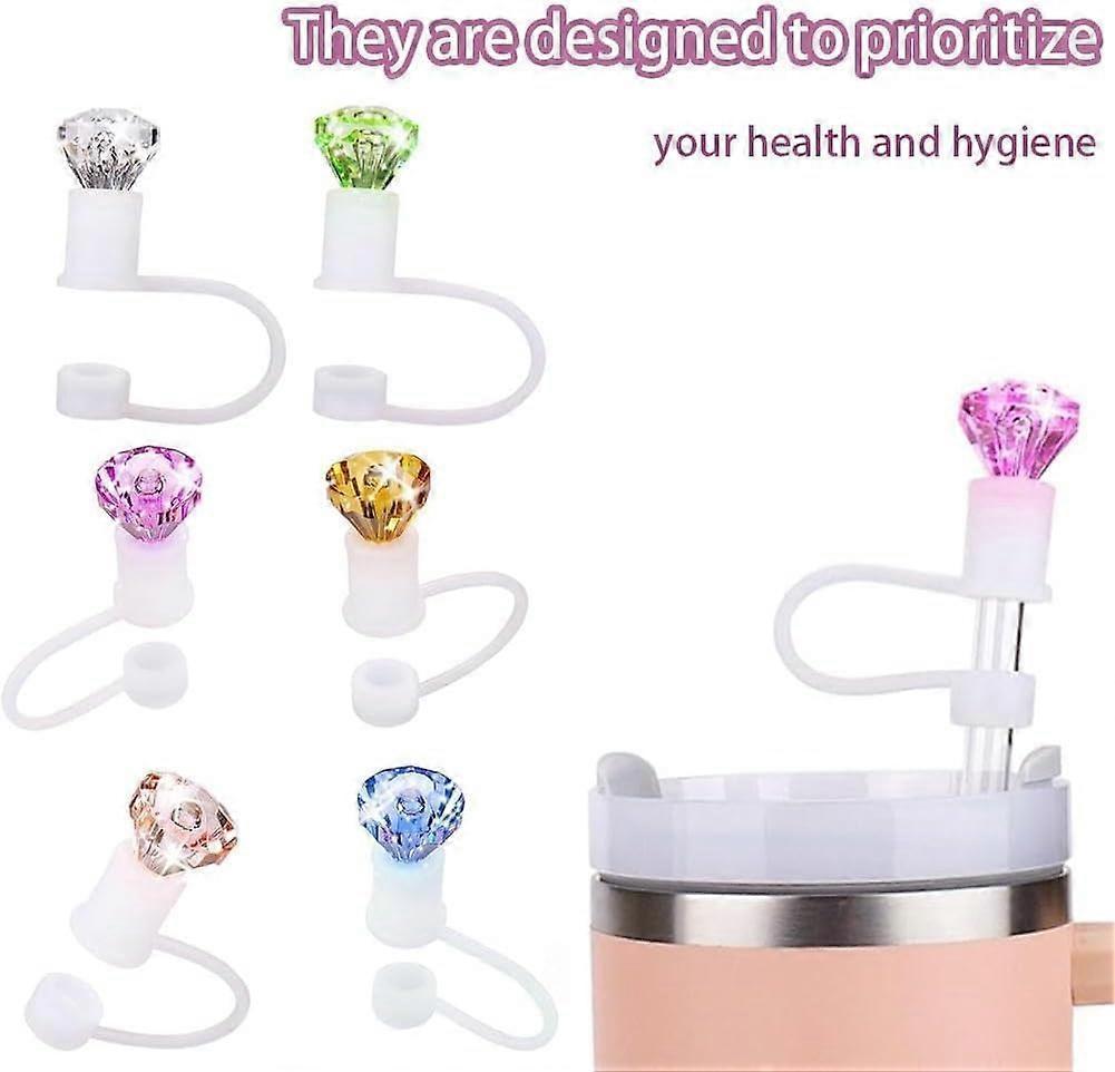 Diamond Straw Toppers for Stanley Cup, Silicone Straw Covers for Stanley Cup Random Color - Image 2