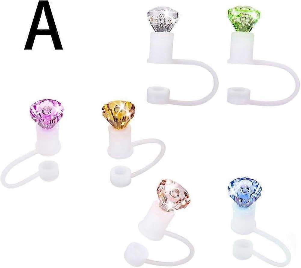 Diamond Straw Toppers for Stanley Cup, Silicone Straw Covers for Stanley Cup Random Color - Image 3