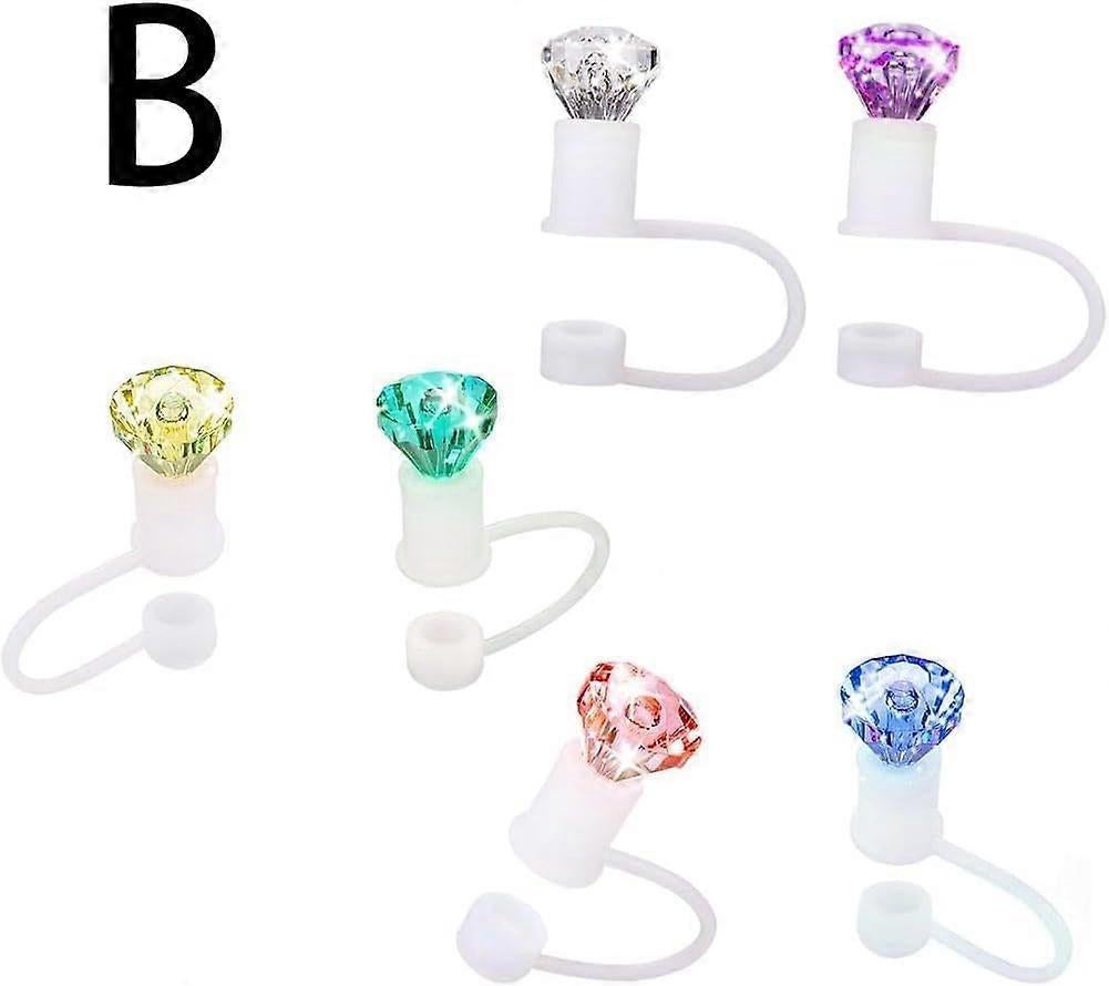Diamond Straw Toppers for Stanley Cup, Silicone Straw Covers for Stanley Cup Random Color - Image 4