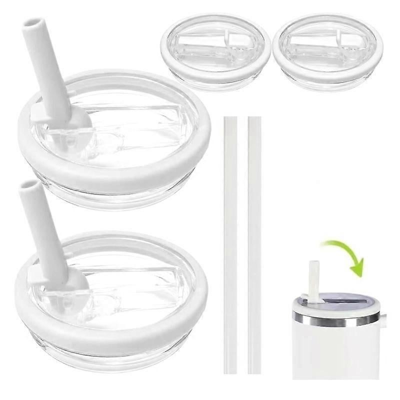 For Stanley 40oz Cup Straw Lid 4pcs /Set White - Image 1
