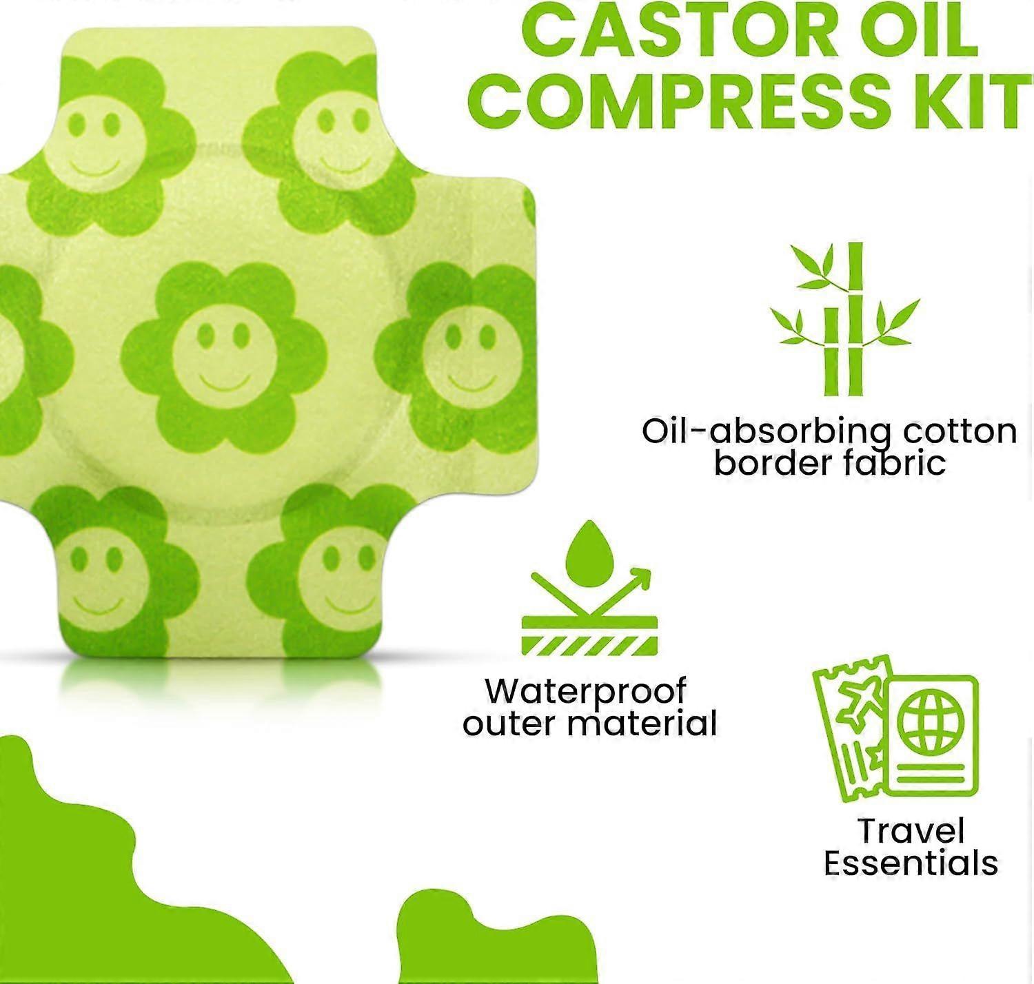 Organic Castor Oil Pack Wrap,Self-Adhesive, Flexible Highly Absorbent Castor Oil - Image 2