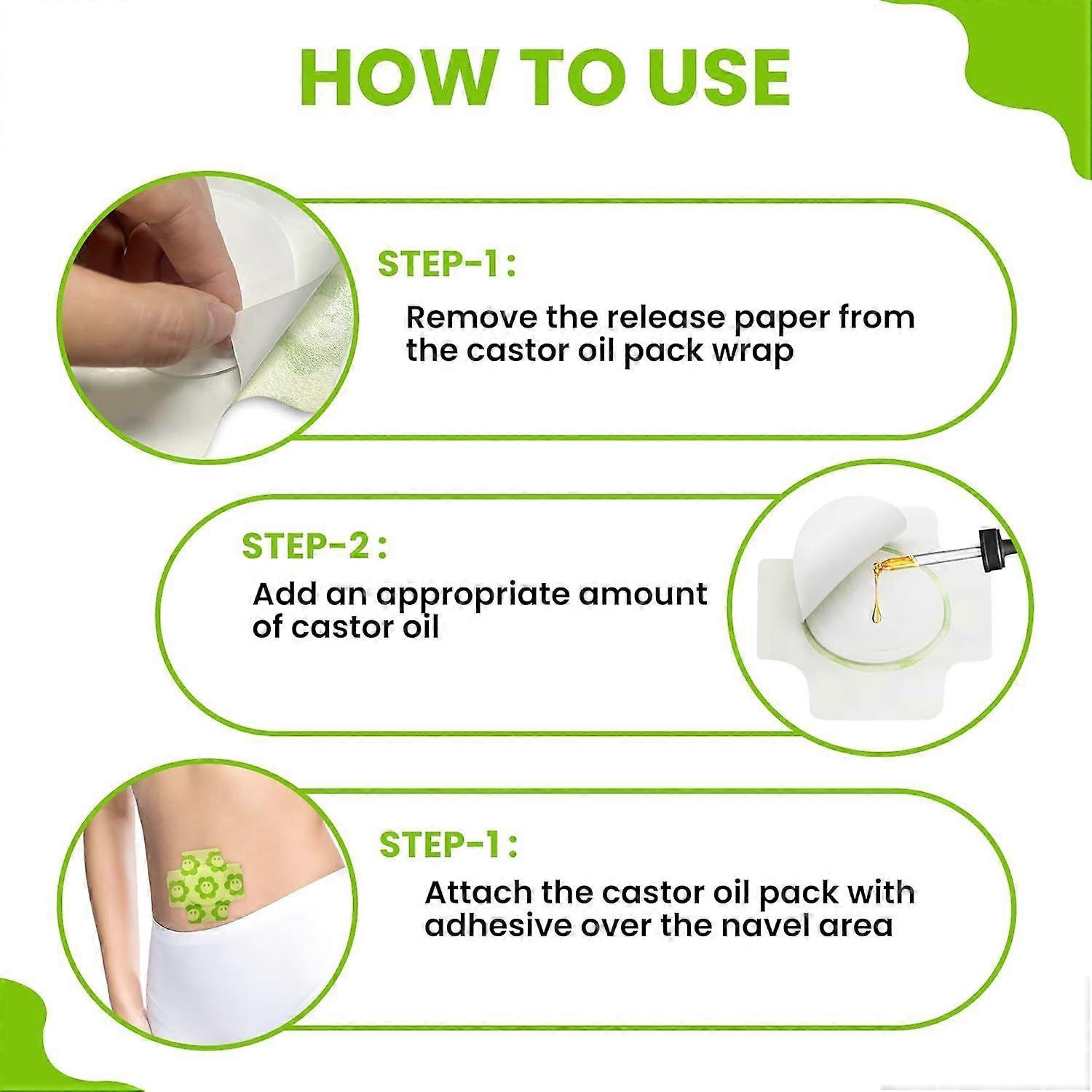 Organic Castor Oil Pack Wrap,Self-Adhesive, Flexible Highly Absorbent Castor Oil - Image 4