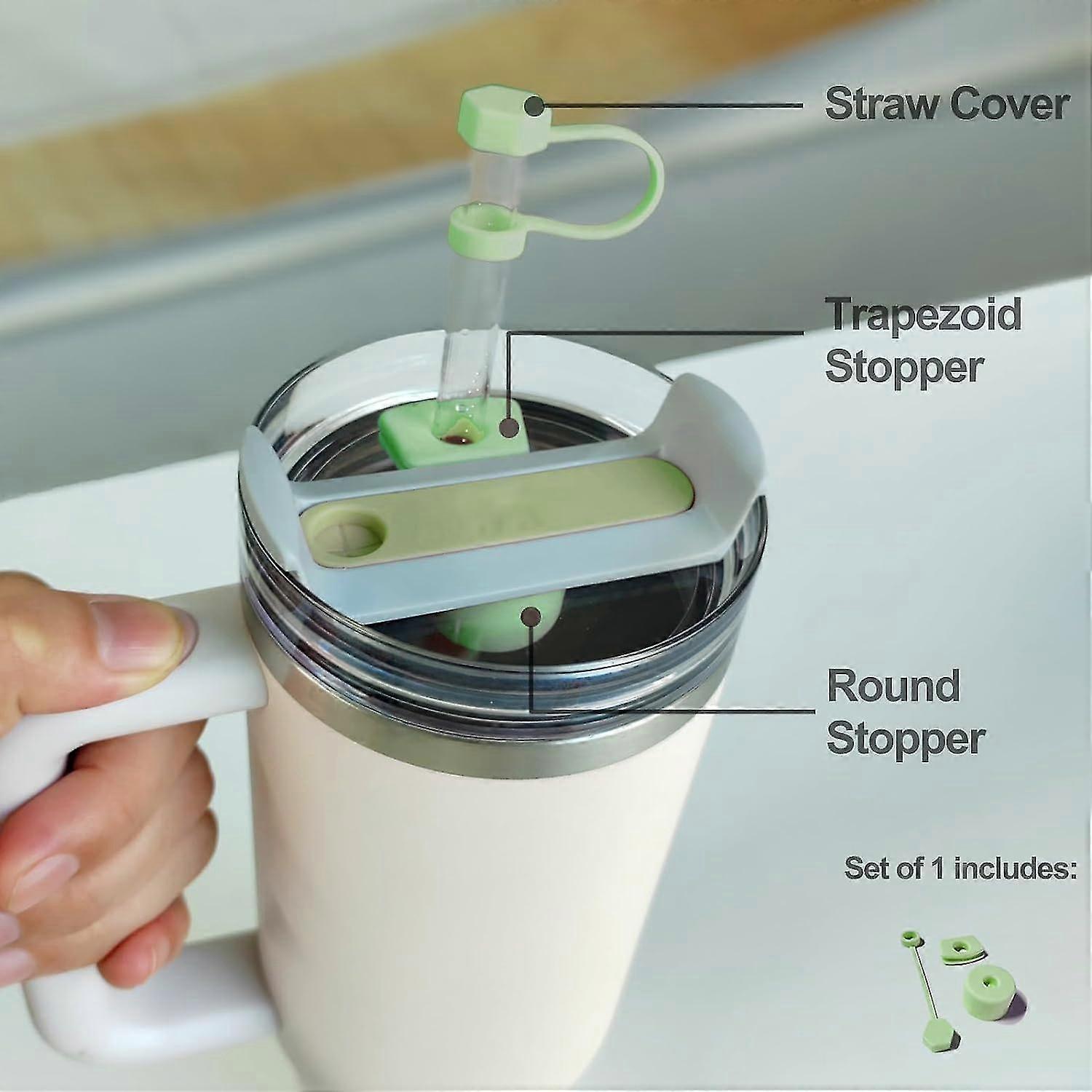 Spill Stopper For Stanley Cup 2.0 30oz & 40oz Set Of 4, Silicone Leak Proof Stopper For Stanley Tumbler, Cup Accessories Includes Straw Cover - Image 3
