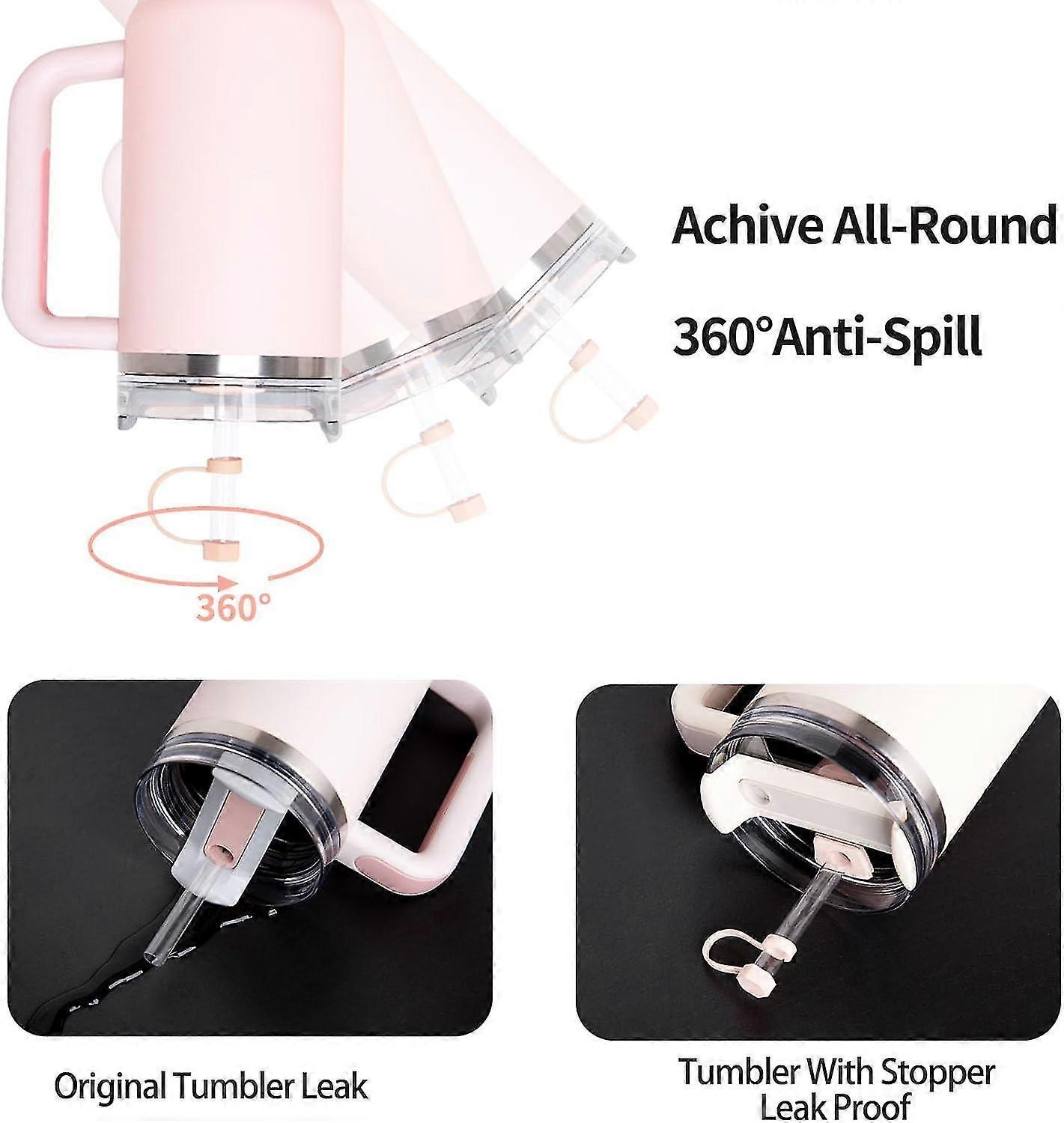 Spill Stopper For Stanley Cup 2.0 30oz & 40oz Set Of 4, Silicone Leak Proof Stopper For Stanley Tumbler, Cup Accessories Includes Straw Cover - Image 4