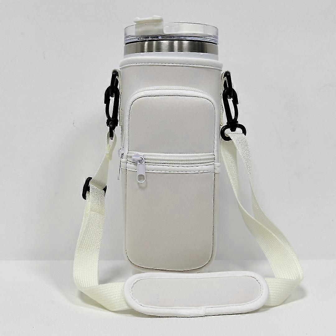 Water Bottle Carrier Bag with Phone Pocket for Stanley Cup 40 oz, Water Bottle Holder with Adjustable Strap& Straw Cover, Stanley Cup Accessories - Image 5