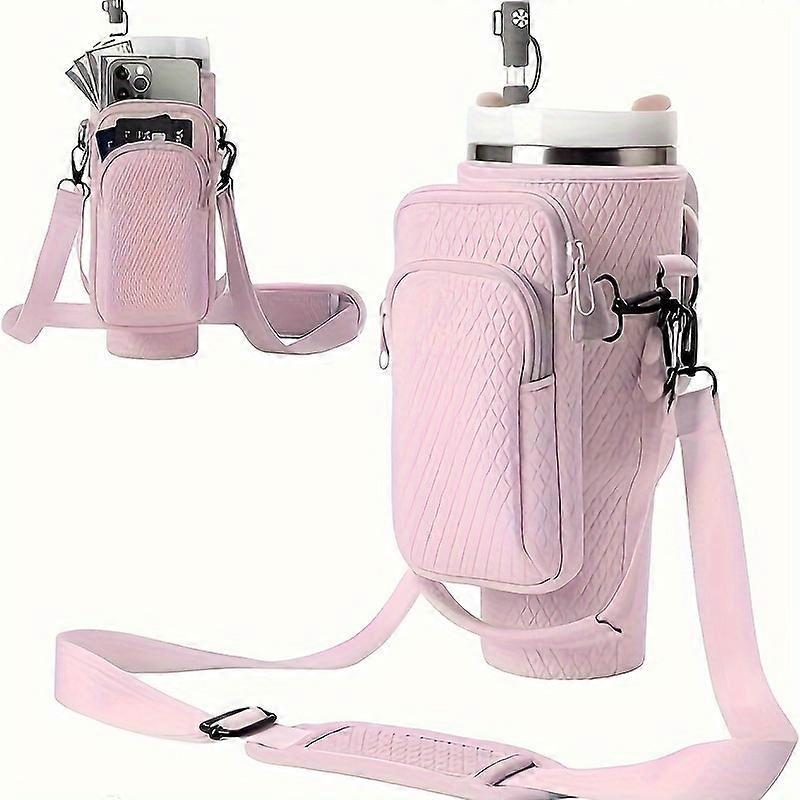 Water Bottle Holder For Stanley 40oz Tumbler With Sling, Adjustable Shoulder Strap Straw Cover For Stanley Cup Accessories - Image 1