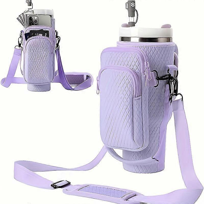 Water Bottle Holder For Stanley 40oz Tumbler With Sling, Adjustable Shoulder Strap Straw Cover For Stanley Cup Accessories - Image 2