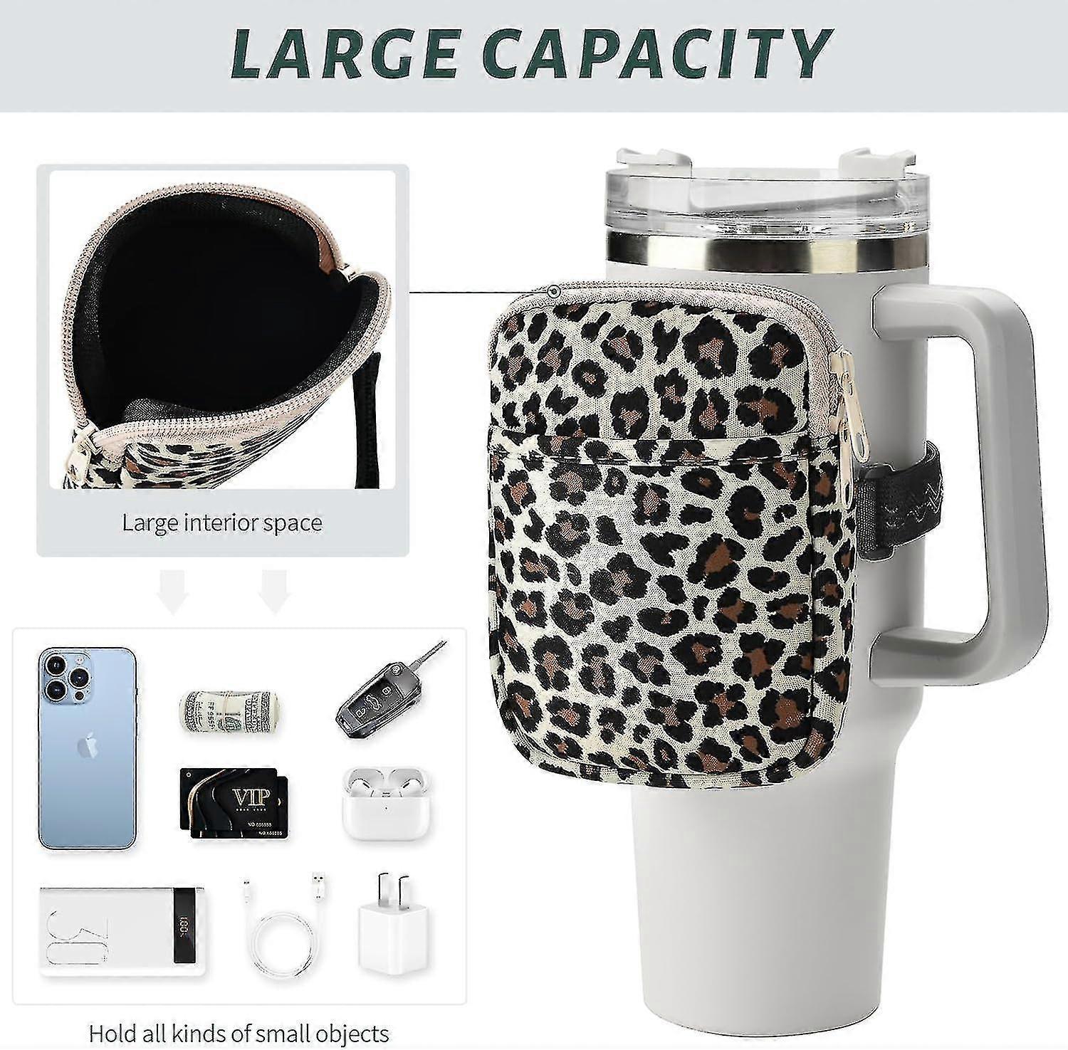 Water Bottle Pouch For Stanley,18~40oz Stanley Cup Accessories,stanley Cup Fanny Pack,tumbler Pouch With Pocket, For Phone, Cards, Keys,wallet,earphon - Image 3