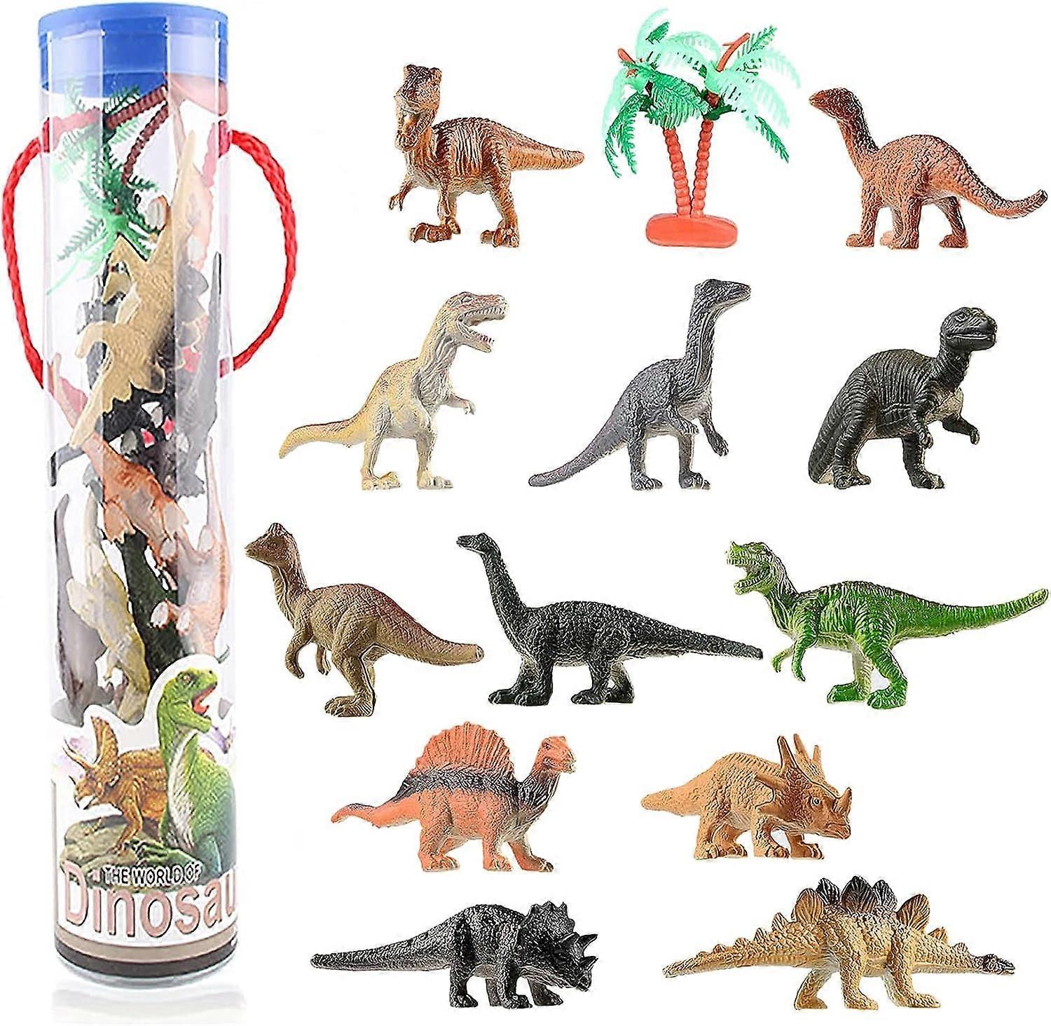 Mini Dinosaur Toys, 12 Piece Dinosaurs Play Set, Mini Dinosaur Figures Plastic Dinosaur Toys Model Play Set, Realist Dinosaur Figures Cake Topper - Image 1