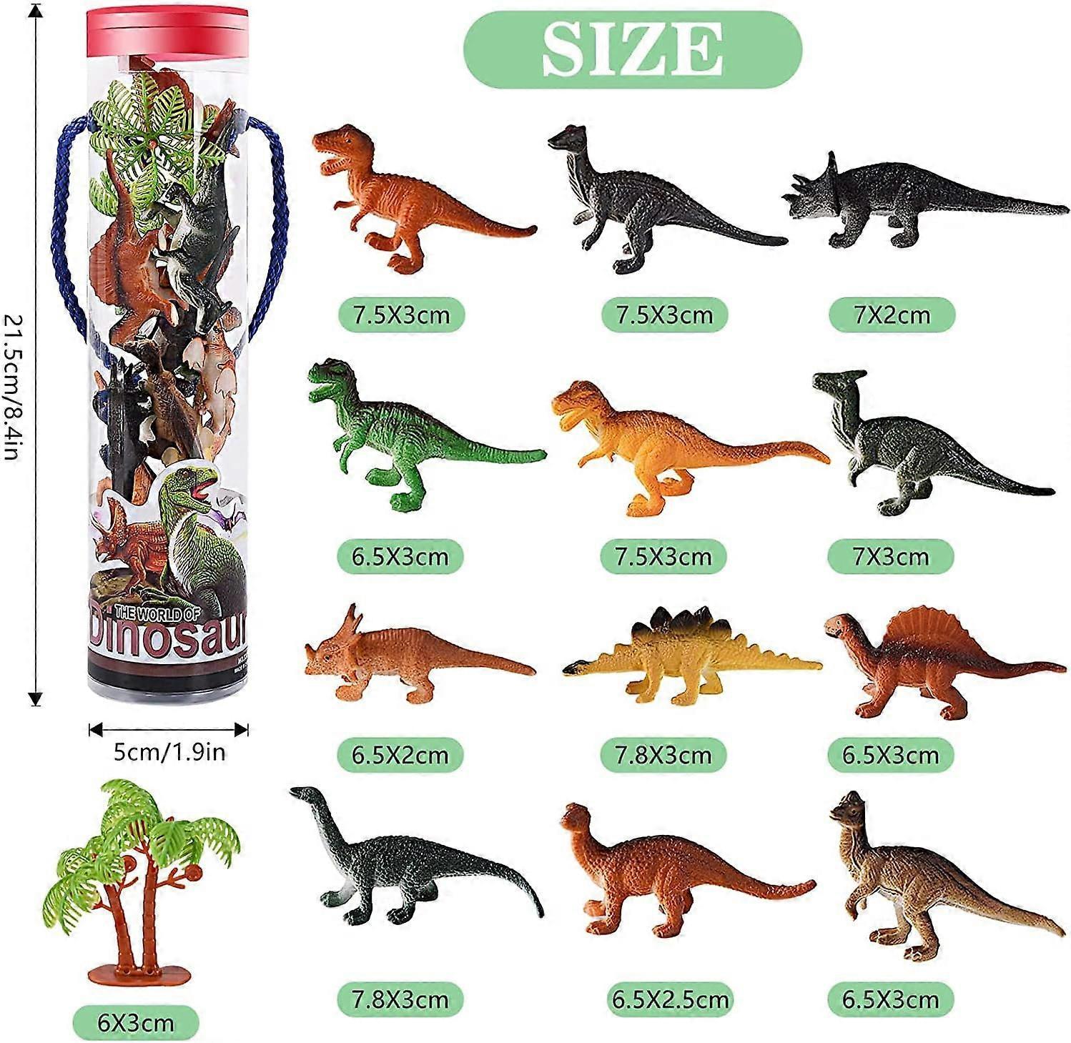 Mini Dinosaur Toys, 12 Piece Dinosaurs Play Set, Mini Dinosaur Figures Plastic Dinosaur Toys Model Play Set, Realist Dinosaur Figures Cake Topper - Image 2