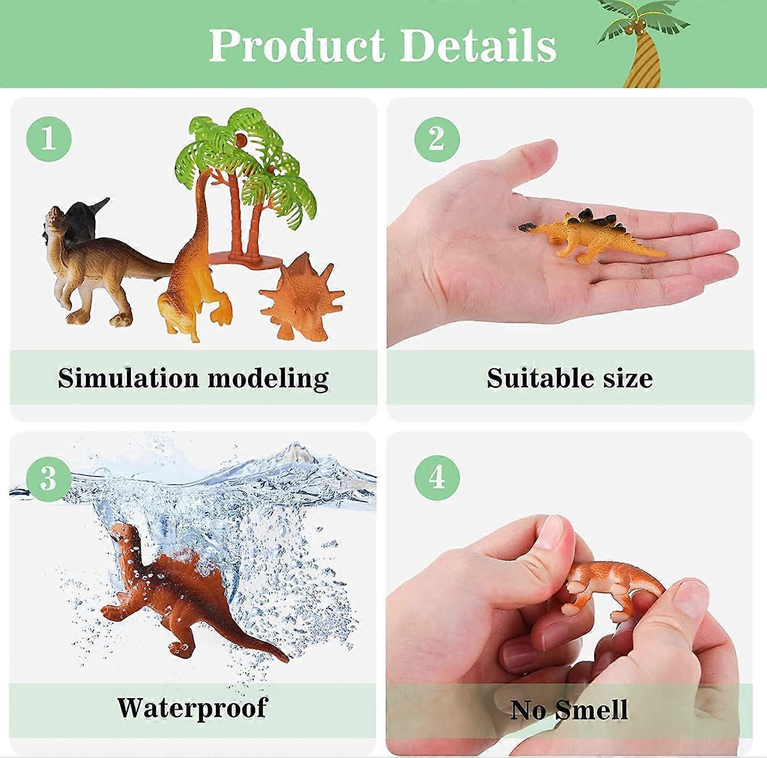 Mini Dinosaur Toys, 12 Piece Dinosaurs Play Set, Mini Dinosaur Figures Plastic Dinosaur Toys Model Play Set, Realist Dinosaur Figures Cake Topper - Image 4