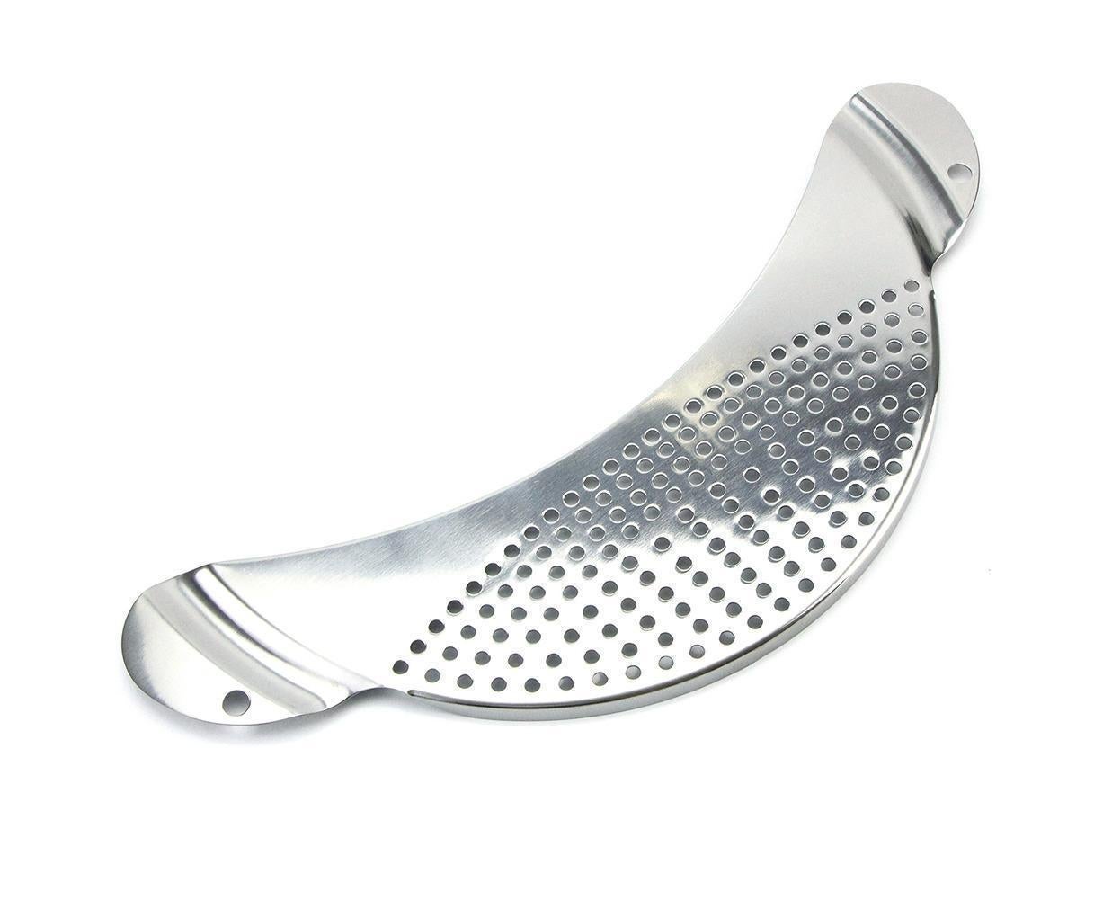 Pot Pan Strainer Board Crescent Shape Draining Hole Wash Fruit Vegetable Filter-Silver - Image 1