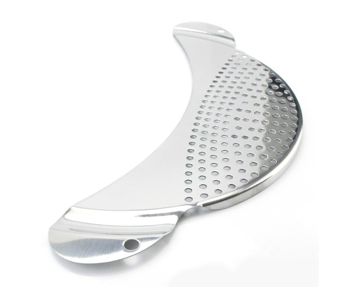 Pot Pan Strainer Board Crescent Shape Draining Hole Wash Fruit Vegetable Filter-Silver - Image 6