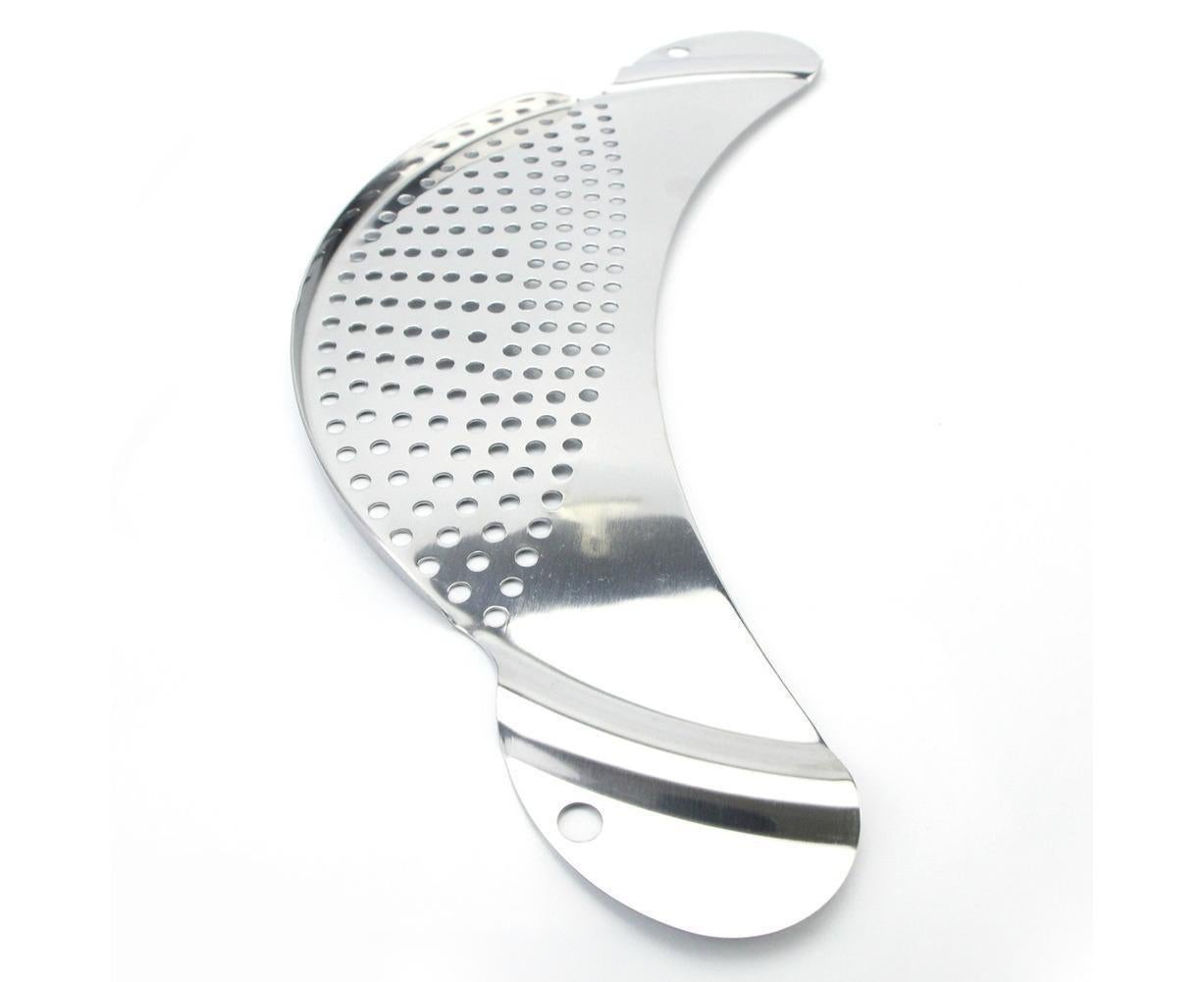 Pot Pan Strainer Board Crescent Shape Draining Hole Wash Fruit Vegetable Filter-Silver - Image 7