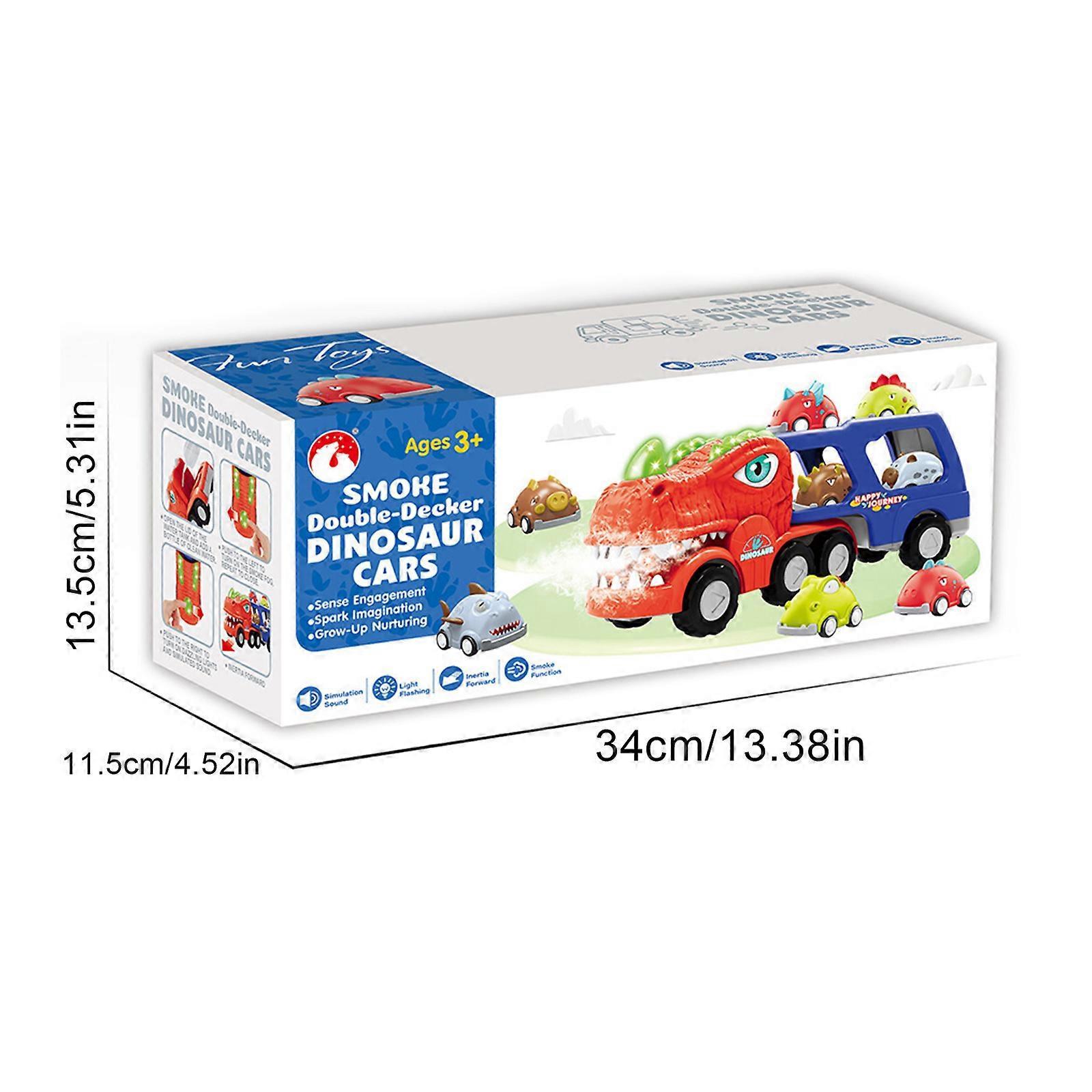 Multicolor Dinosaur Truck with 4 Pull Back Dinosaurs - Image 2