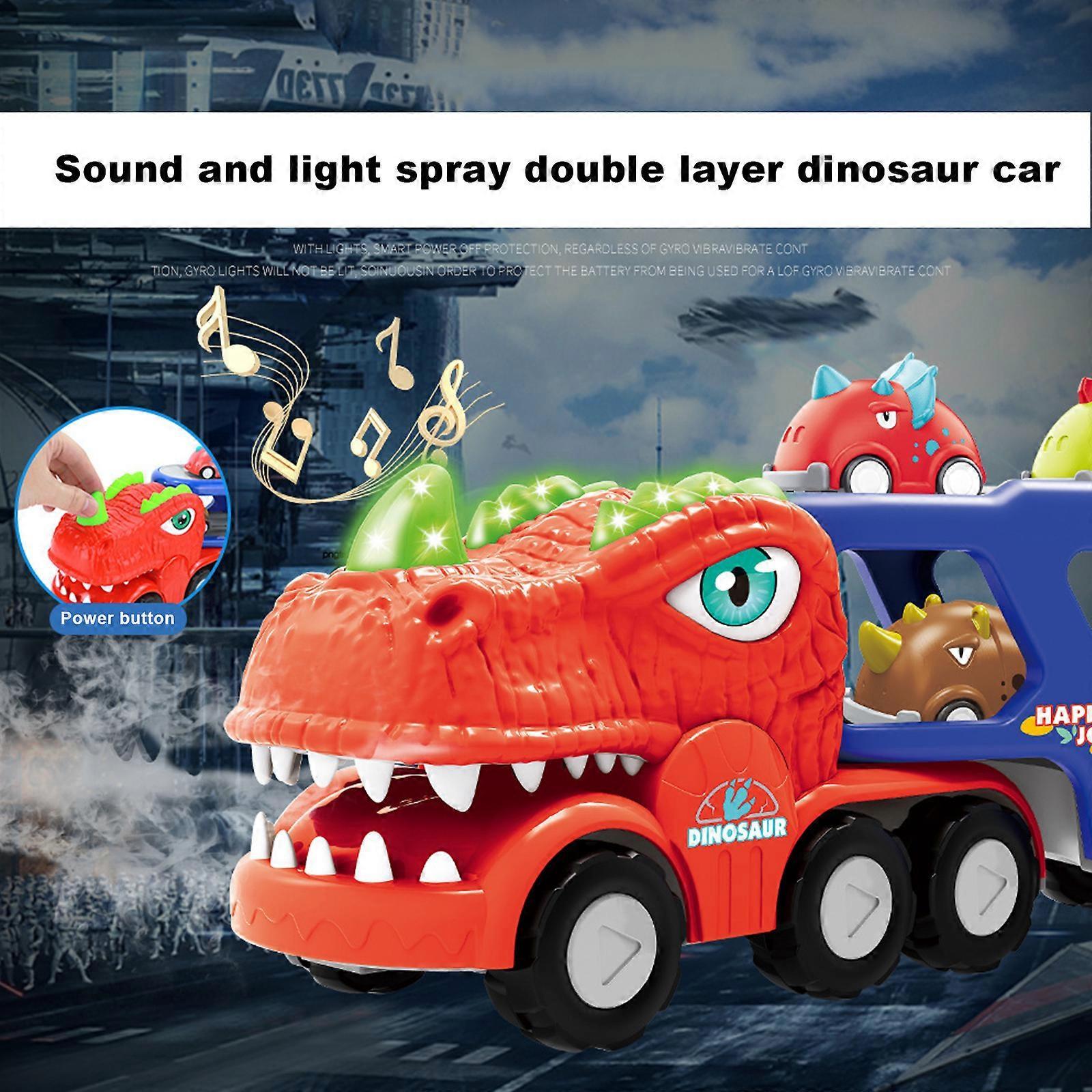 Multicolor Dinosaur Truck with 4 Pull Back Dinosaurs - Image 5