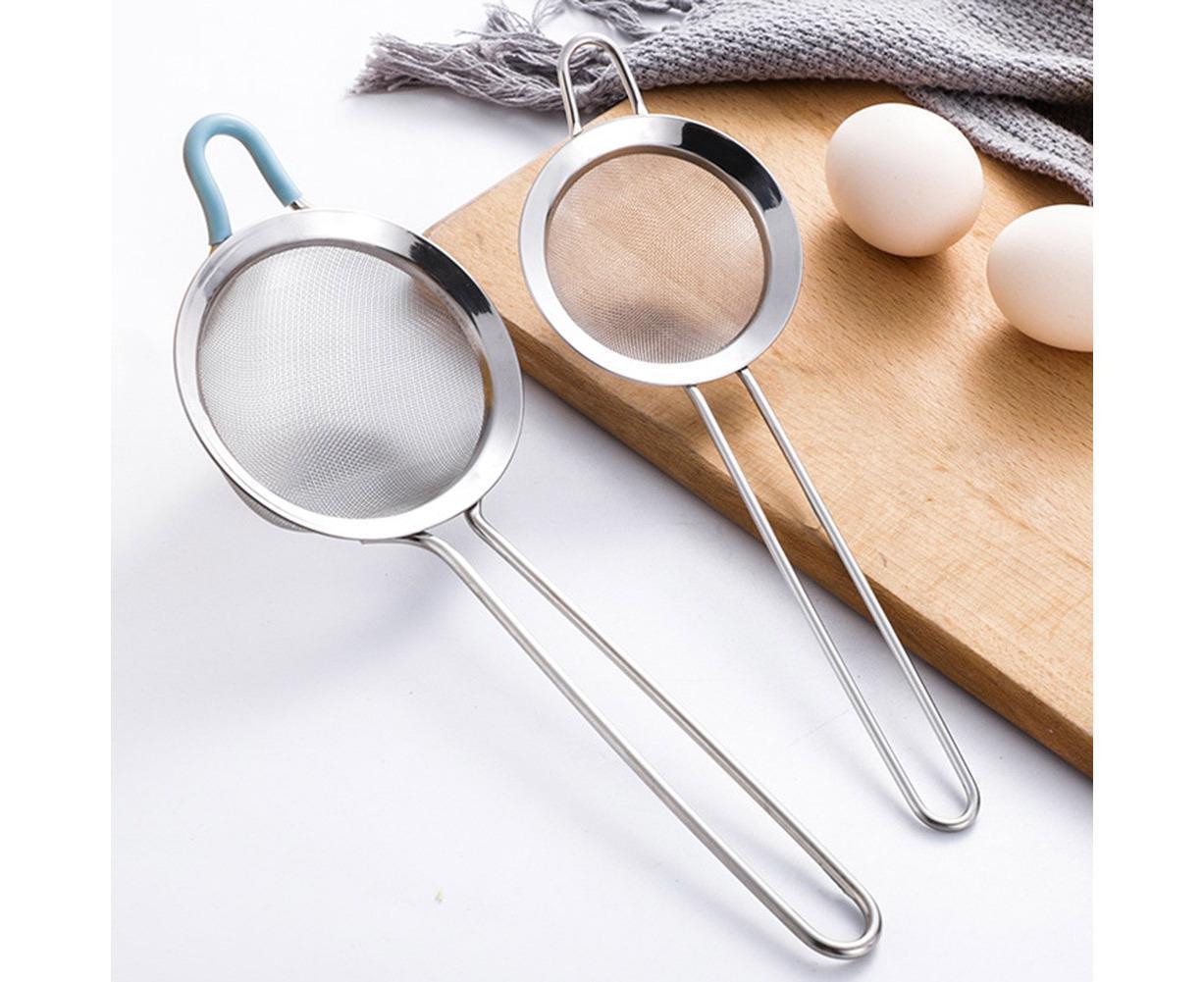 Stainless Steel Flour Sieve Sifter Screen Mesh Strainer Colander Kitchen Tool-3 - Image 2