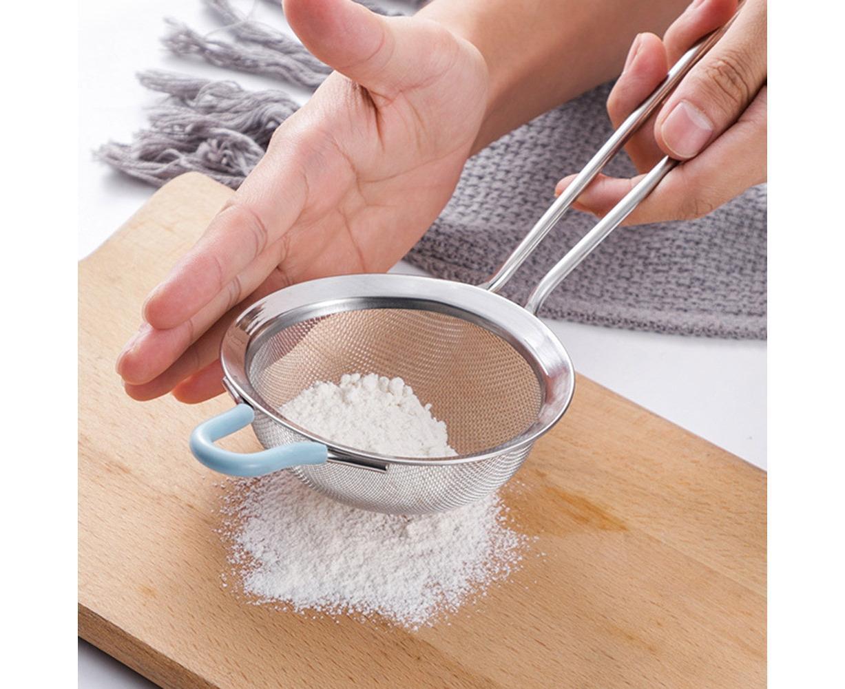 Stainless Steel Flour Sieve Sifter Screen Mesh Strainer Colander Kitchen Tool-3 - Image 5